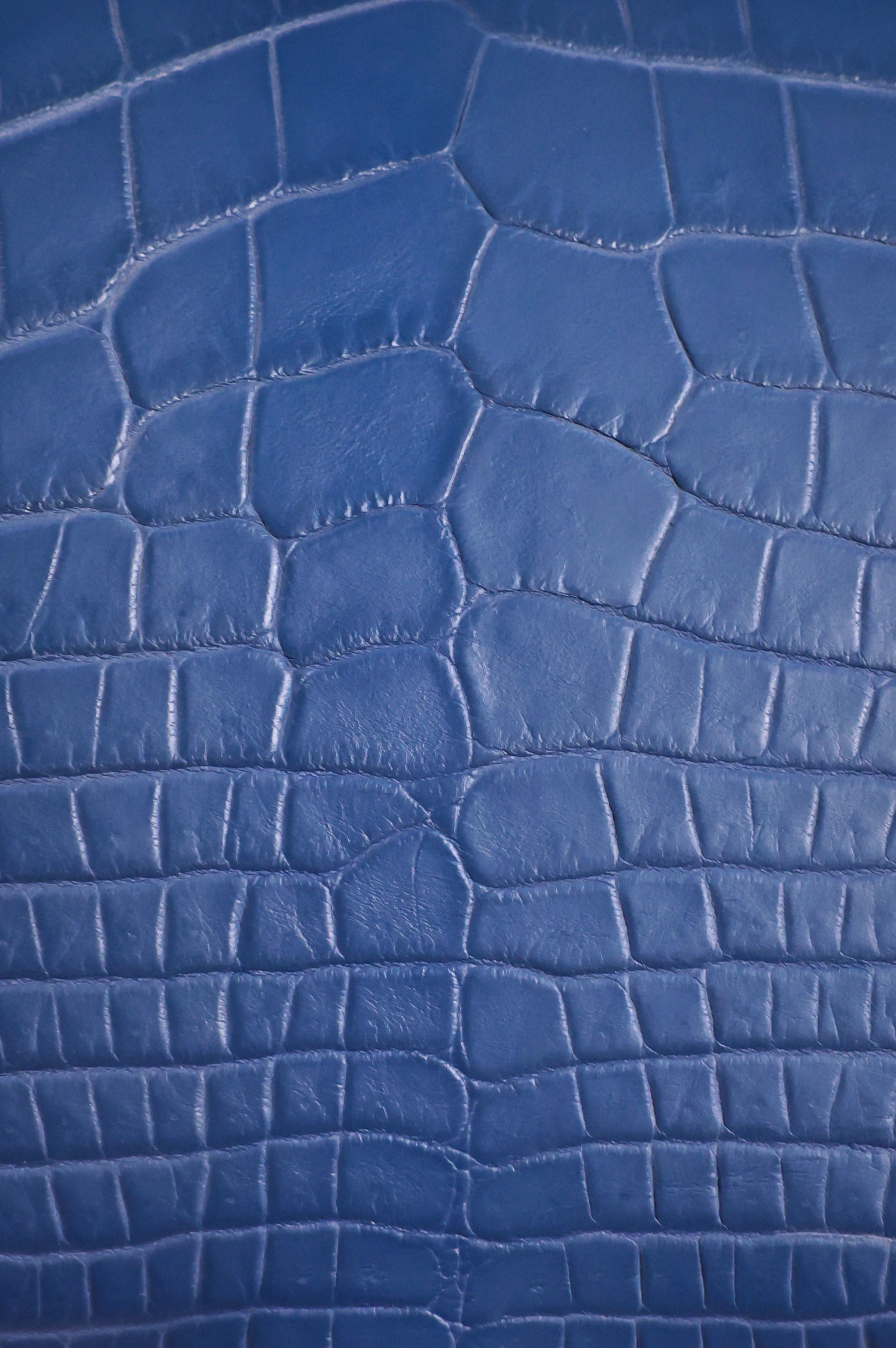 Constance- All Handmade Golden / Sliver Ocean blue Crocodile leather