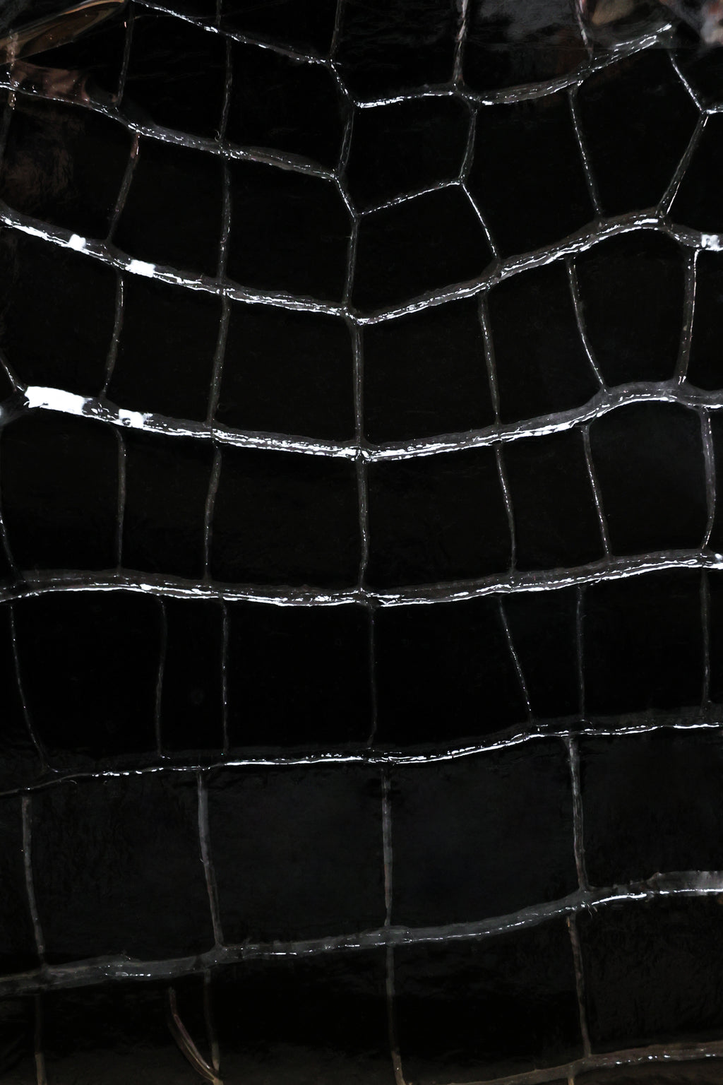 BK-2024 All Handmade Sliver Hardware Noir Bright surface American crocodile leather