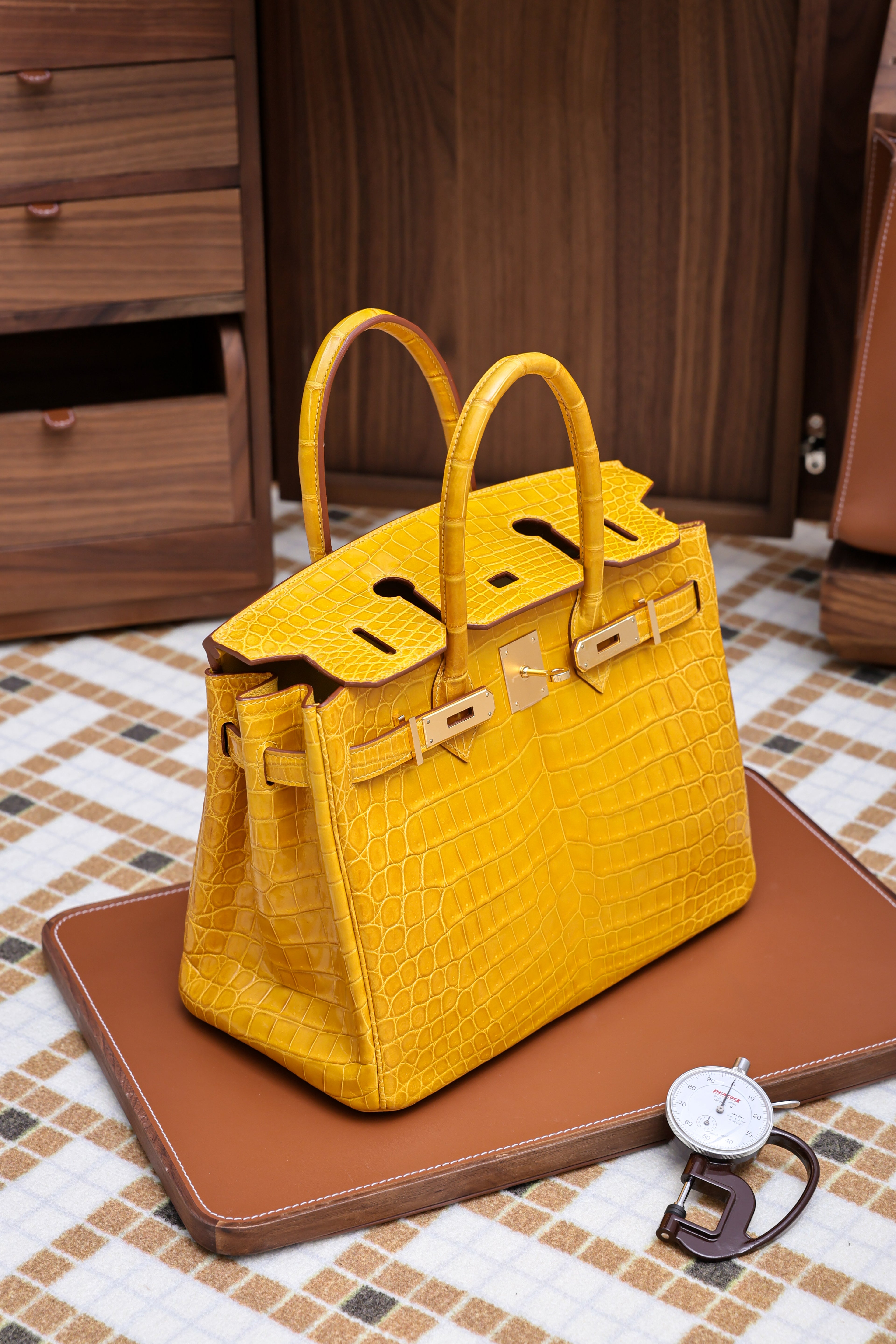BK-2024 All Handmade Golden / Sliver Hardware Soufre Bright surface Nile crocodile leather