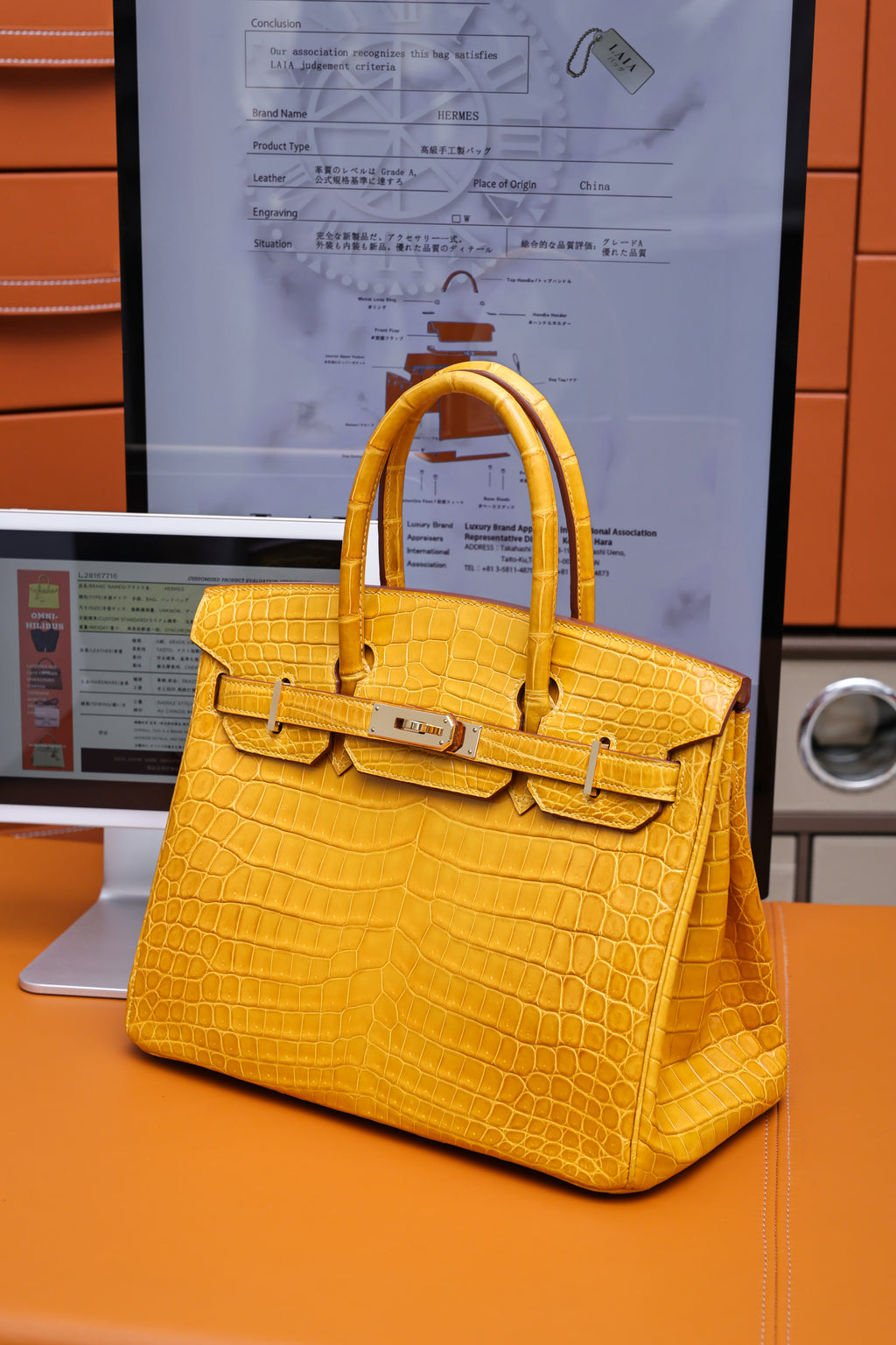 BK-2024 All Handmade Golden / Sliver Hardware Soufre Bright surface Nile crocodile leather
