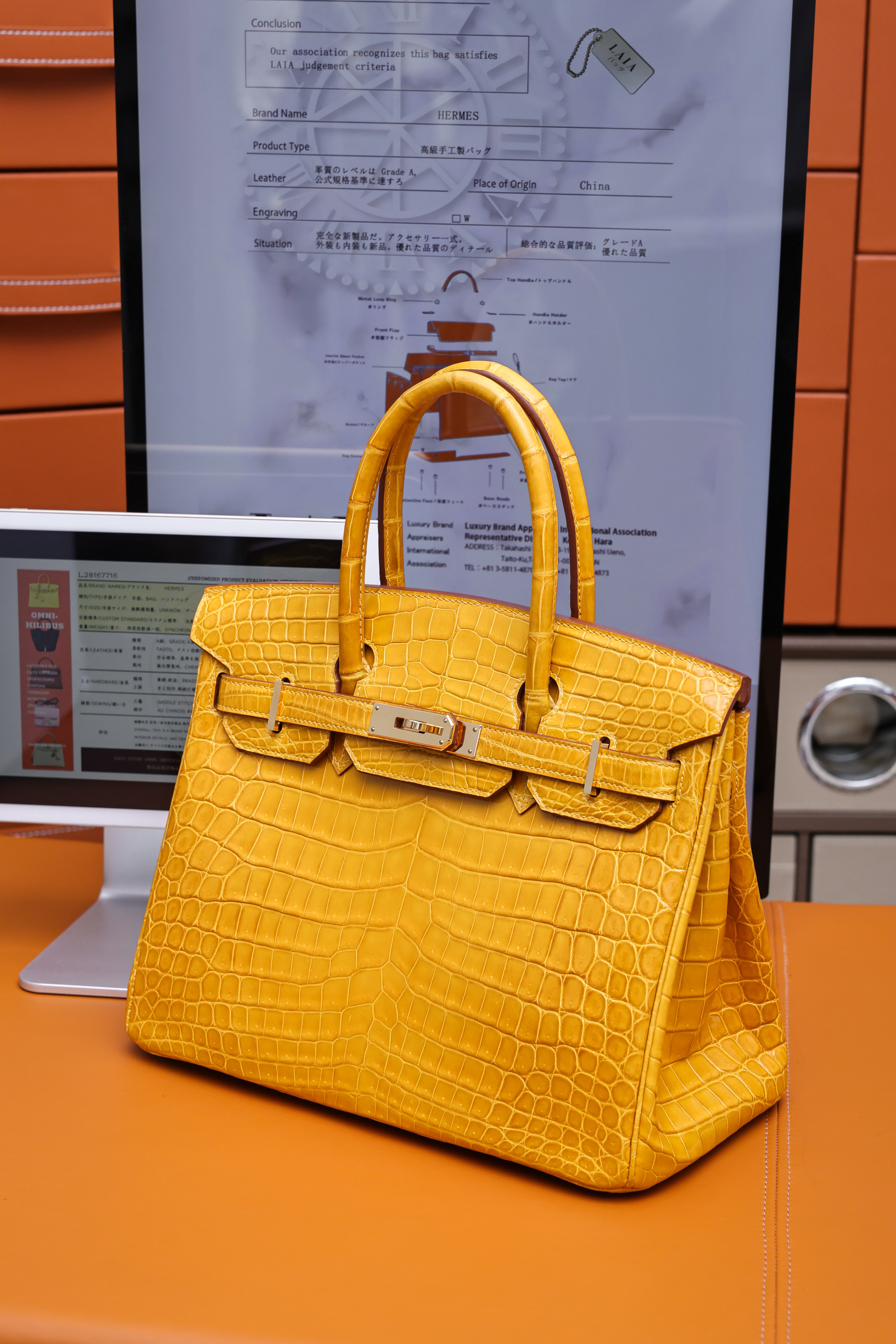 BK-2024 All Handmade Golden / Sliver Hardware Soufre Bright surface Nile crocodile leather