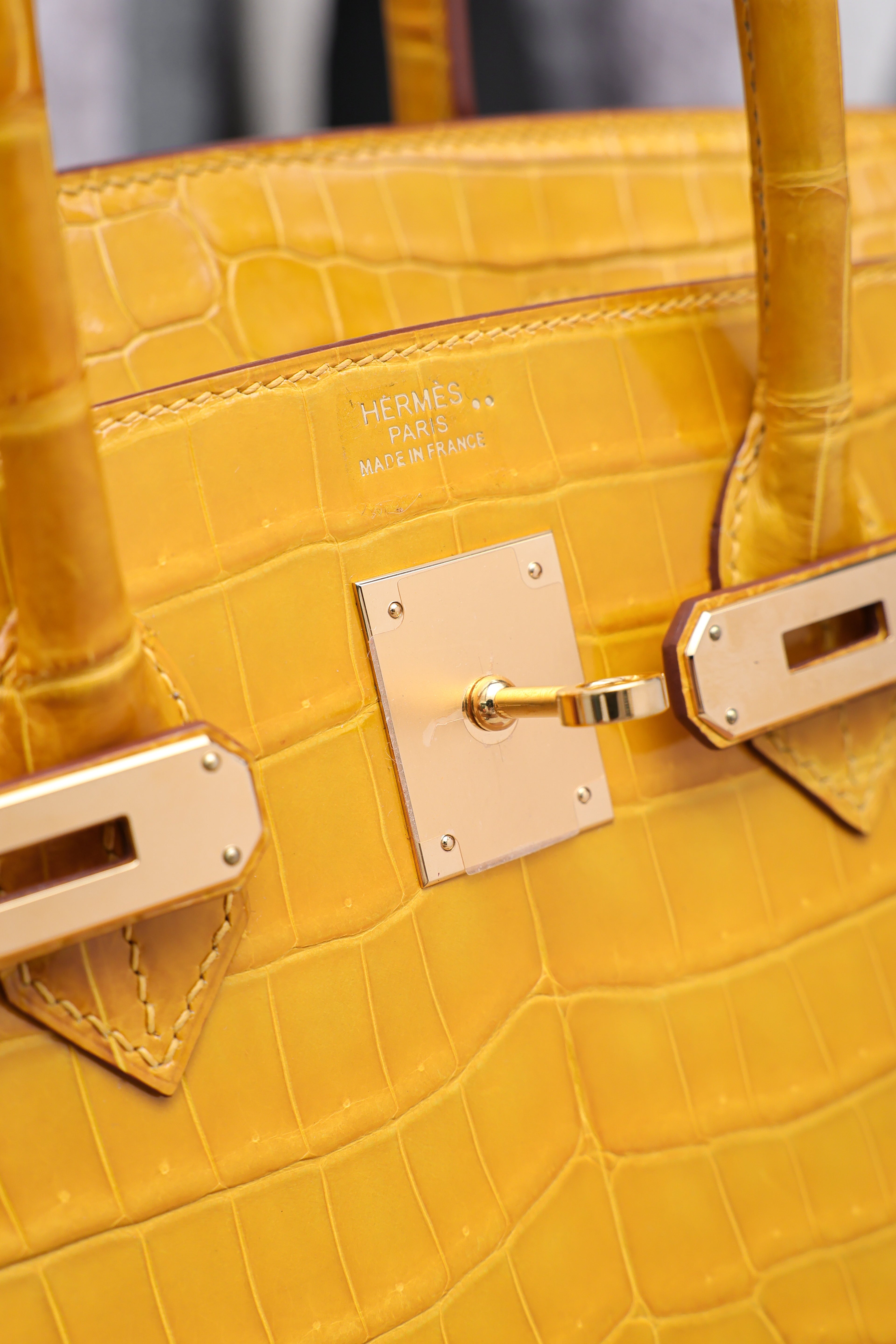 BK-2024 All Handmade Golden / Sliver Hardware Soufre Bright surface Nile crocodile leather