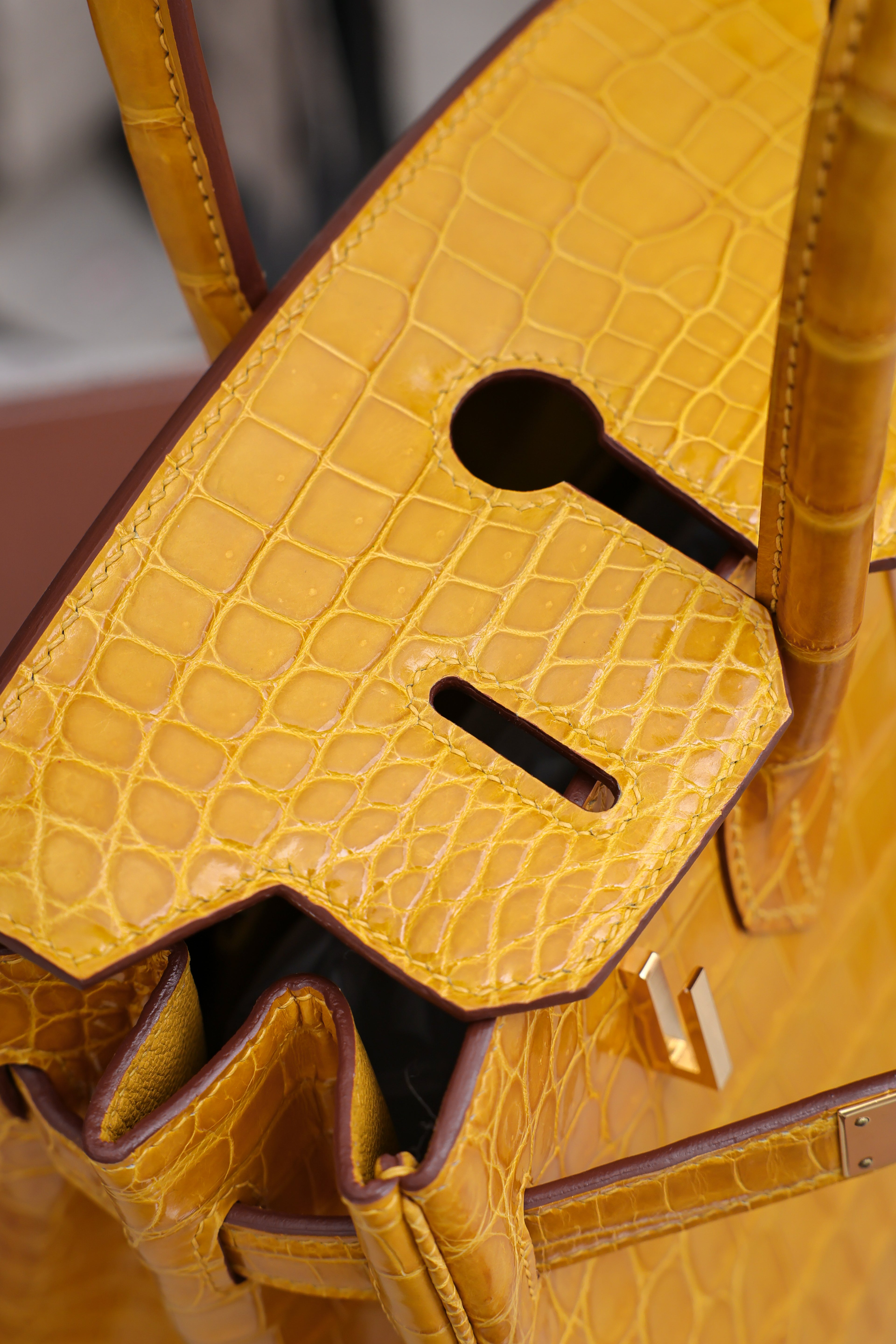 BK-2024 All Handmade Golden / Sliver Hardware Soufre Bright surface Nile crocodile leather