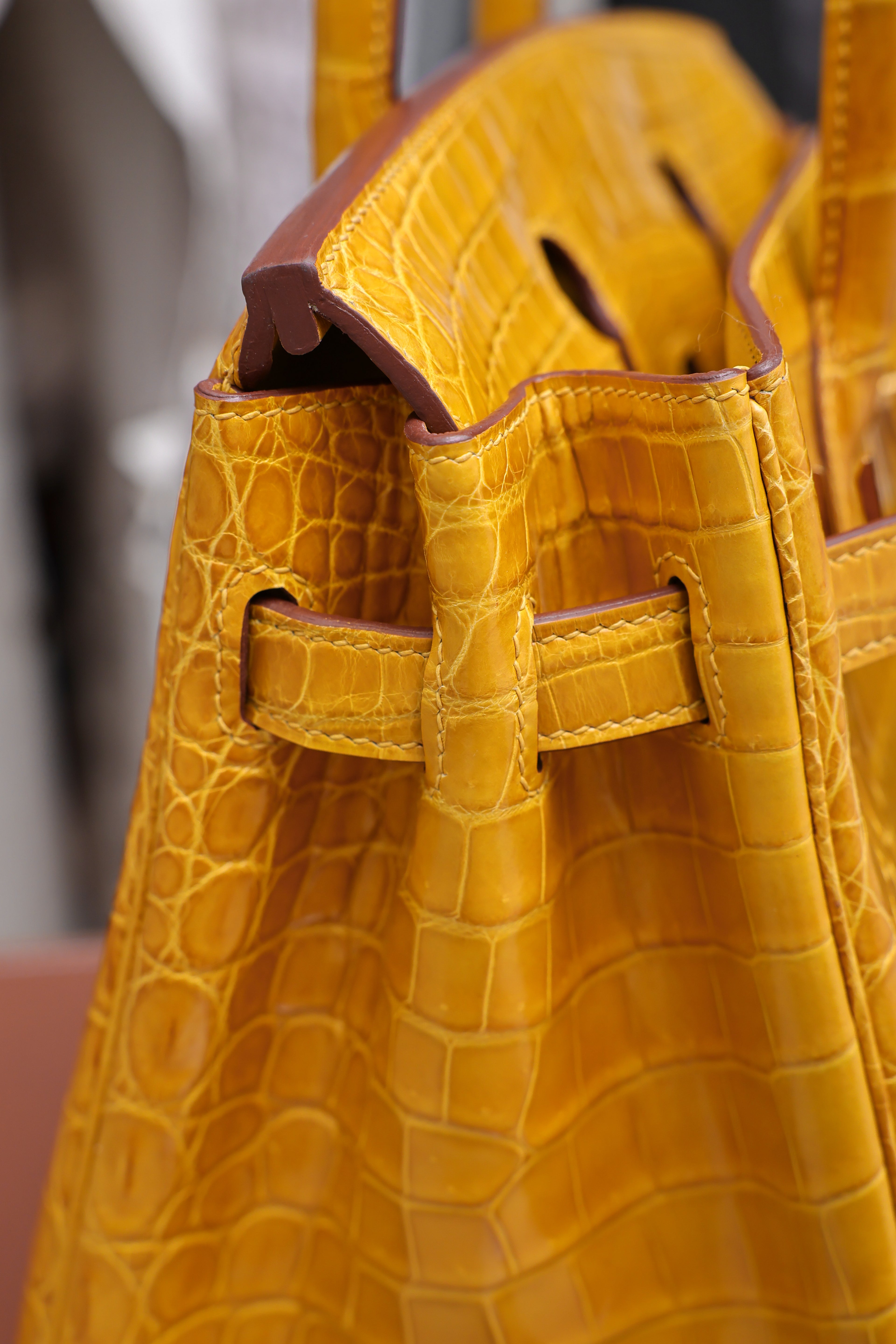 BK-2024 All Handmade Golden / Sliver Hardware Soufre Bright surface Nile crocodile leather