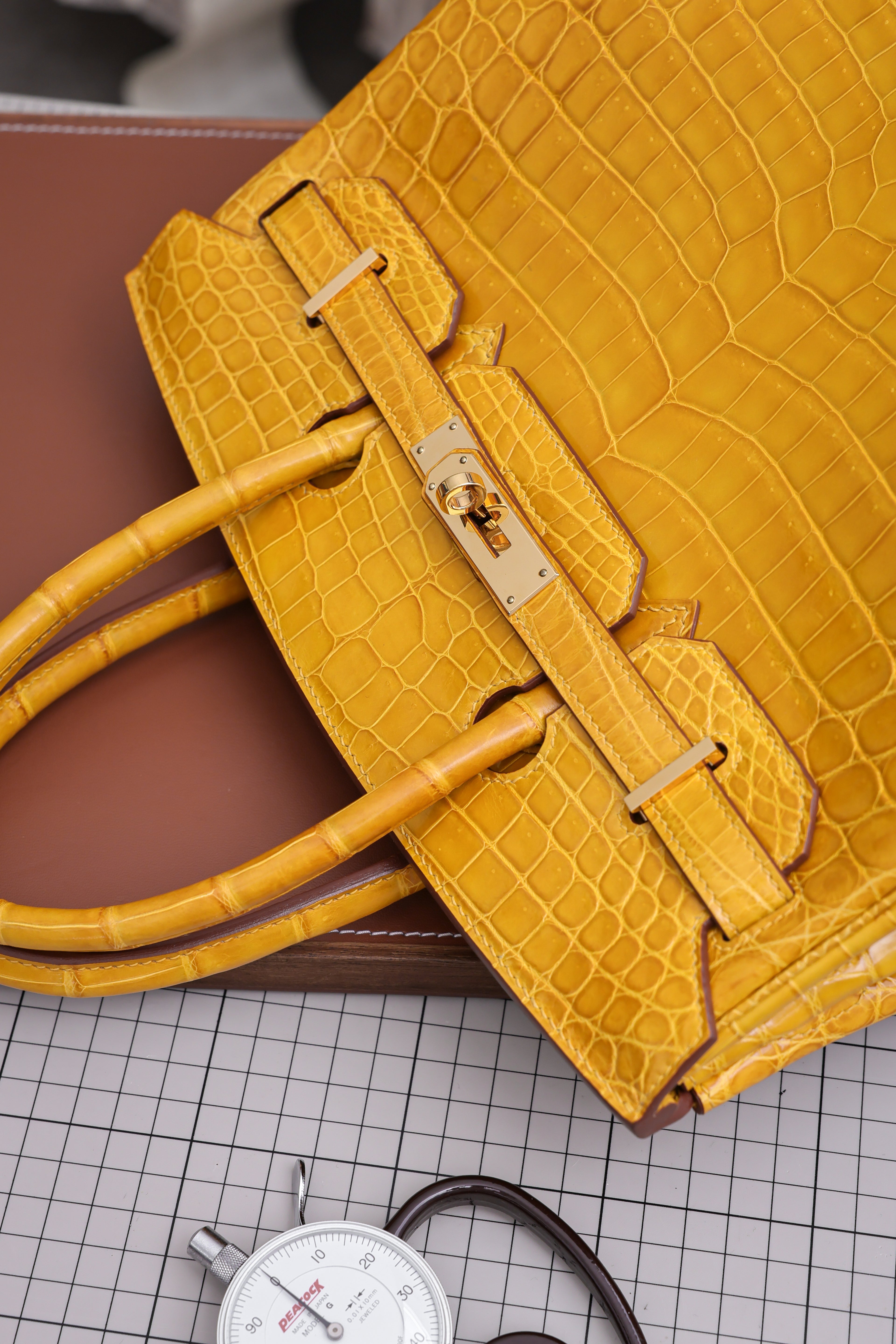 BK-2024 All Handmade Golden / Sliver Hardware Soufre Bright surface Nile crocodile leather