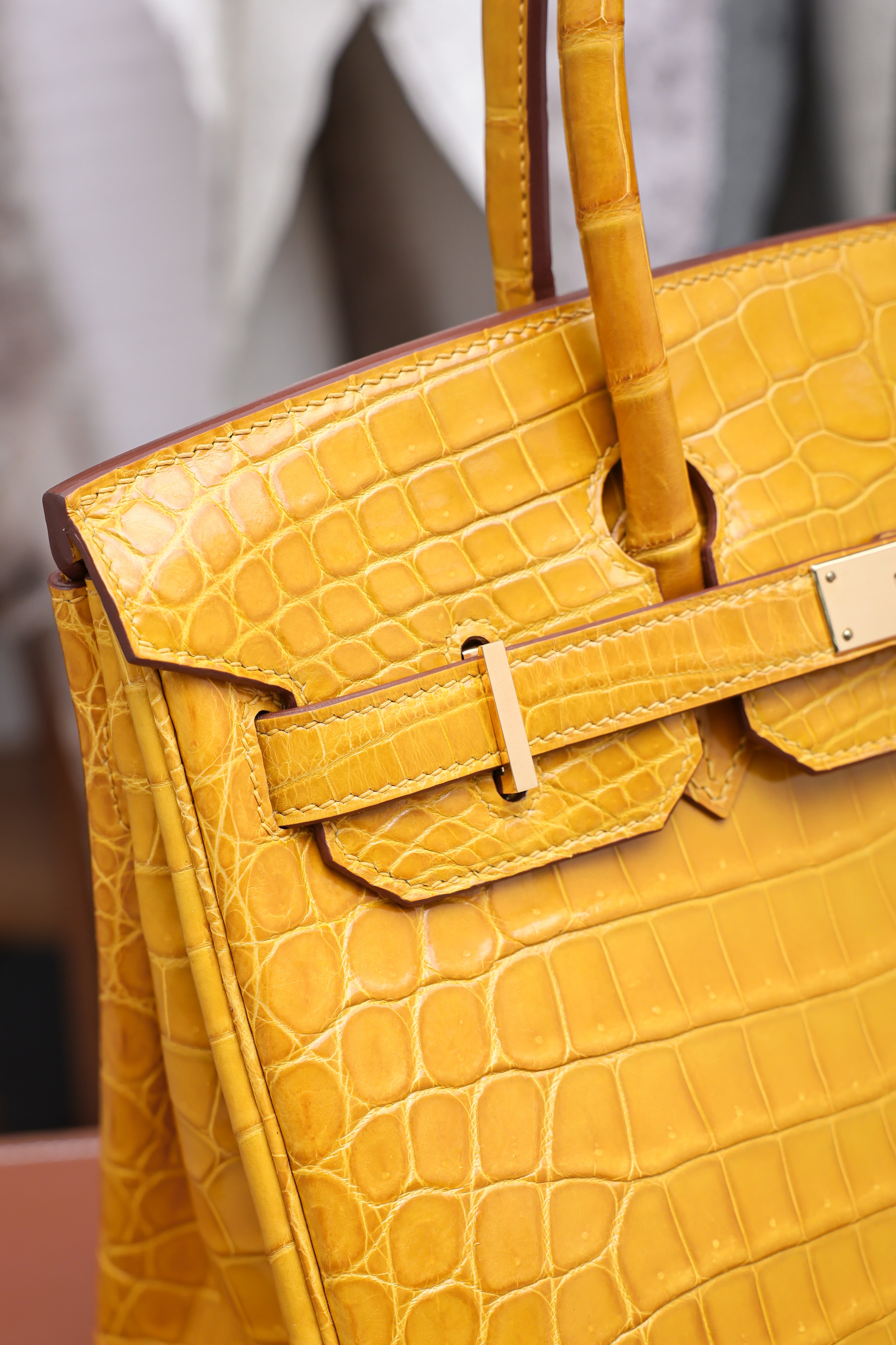 BK-2024 All Handmade Golden / Sliver Hardware Soufre Bright surface Nile crocodile leather