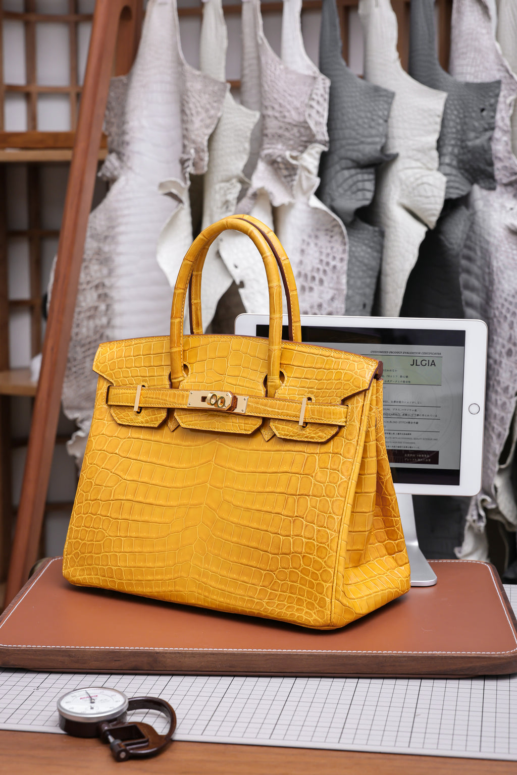 BK-2024 All Handmade Golden / Sliver Hardware Soufre Bright surface Nile crocodile leather