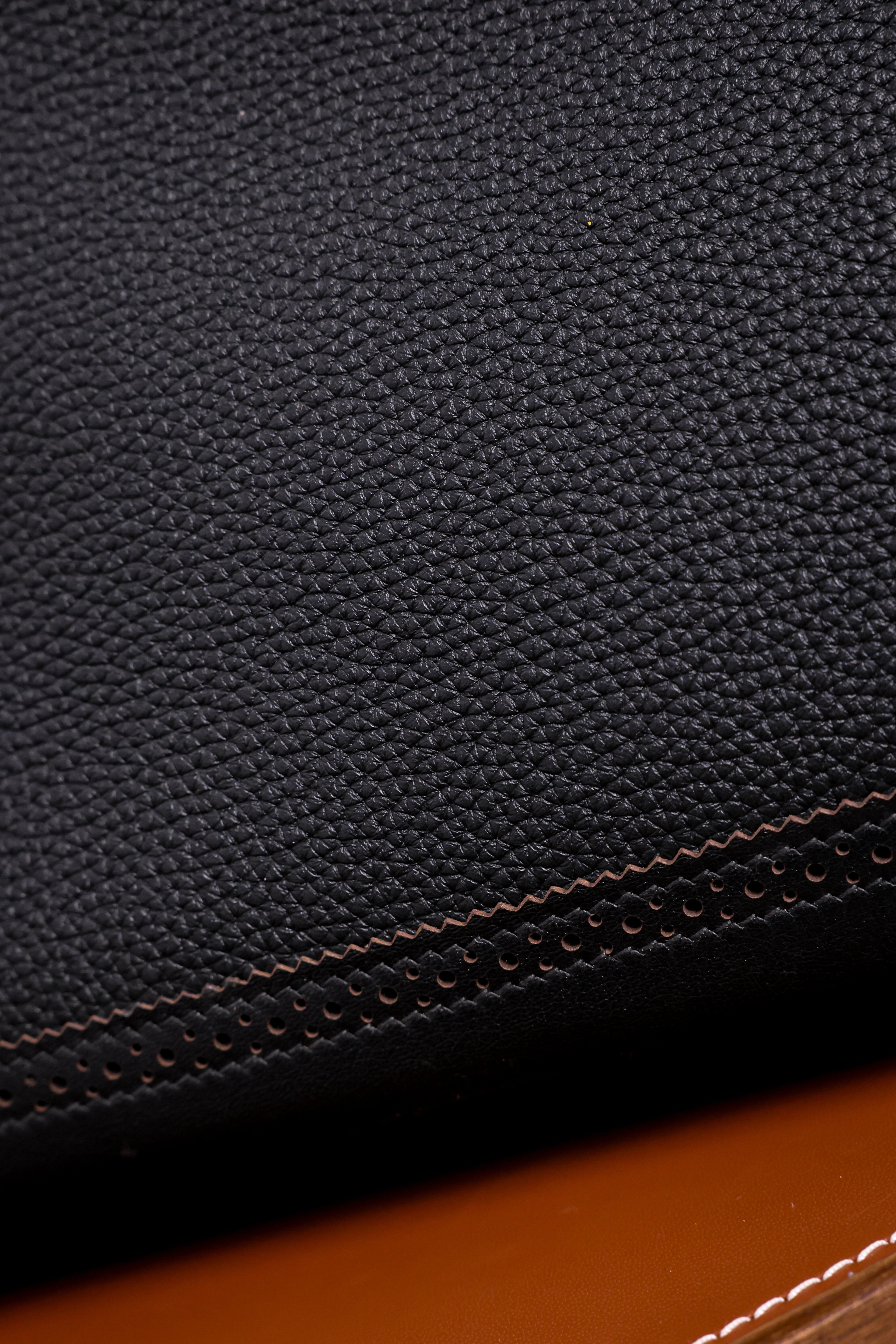 Birkin- All Handmade Golden / Sliver Noir  togo leather