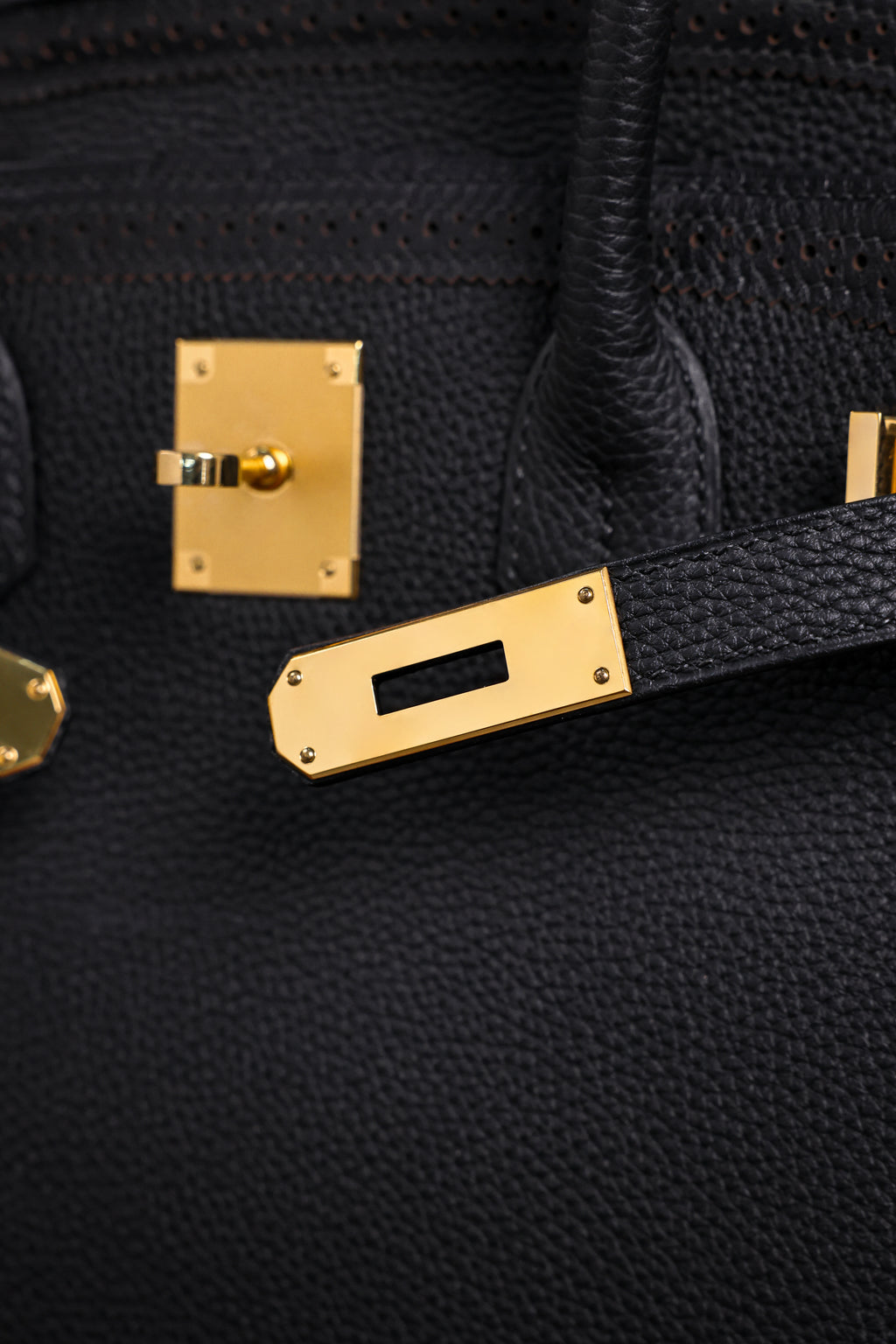 Birkin- All Handmade Golden / Sliver Noir  togo leather