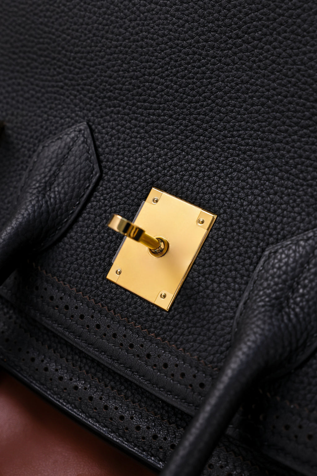 Birkin- All Handmade Golden / Sliver Noir  togo leather