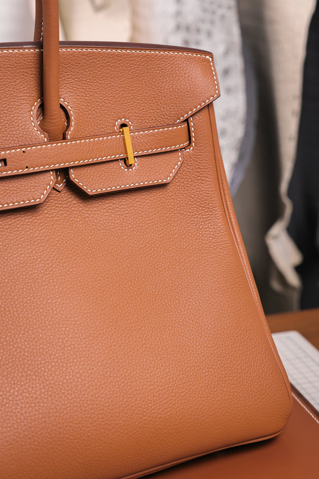 Birkin- All Handmade Golden / Sliver Golden brown  togo leather