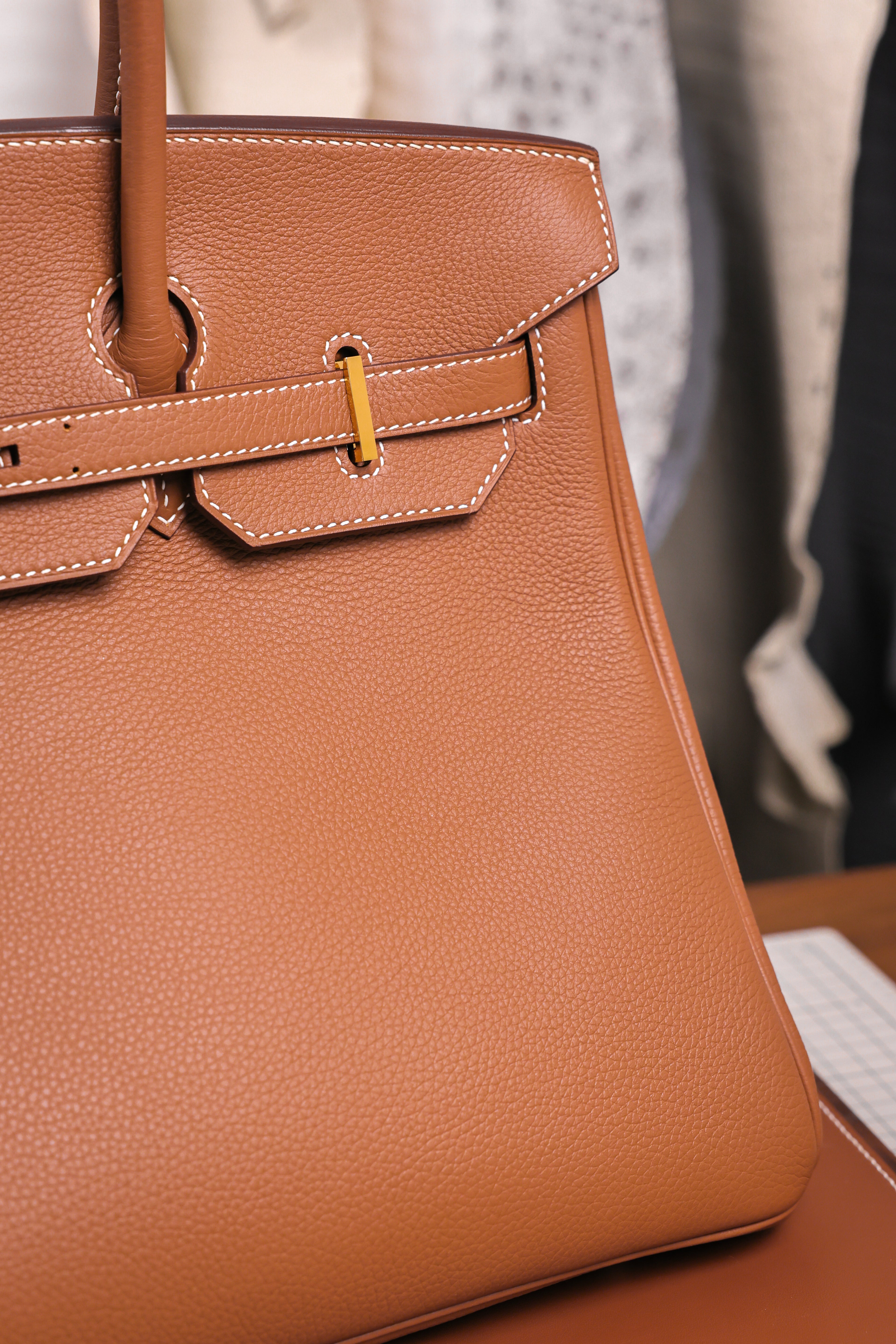 Birkin- All Handmade Golden / Sliver Golden brown  togo leather