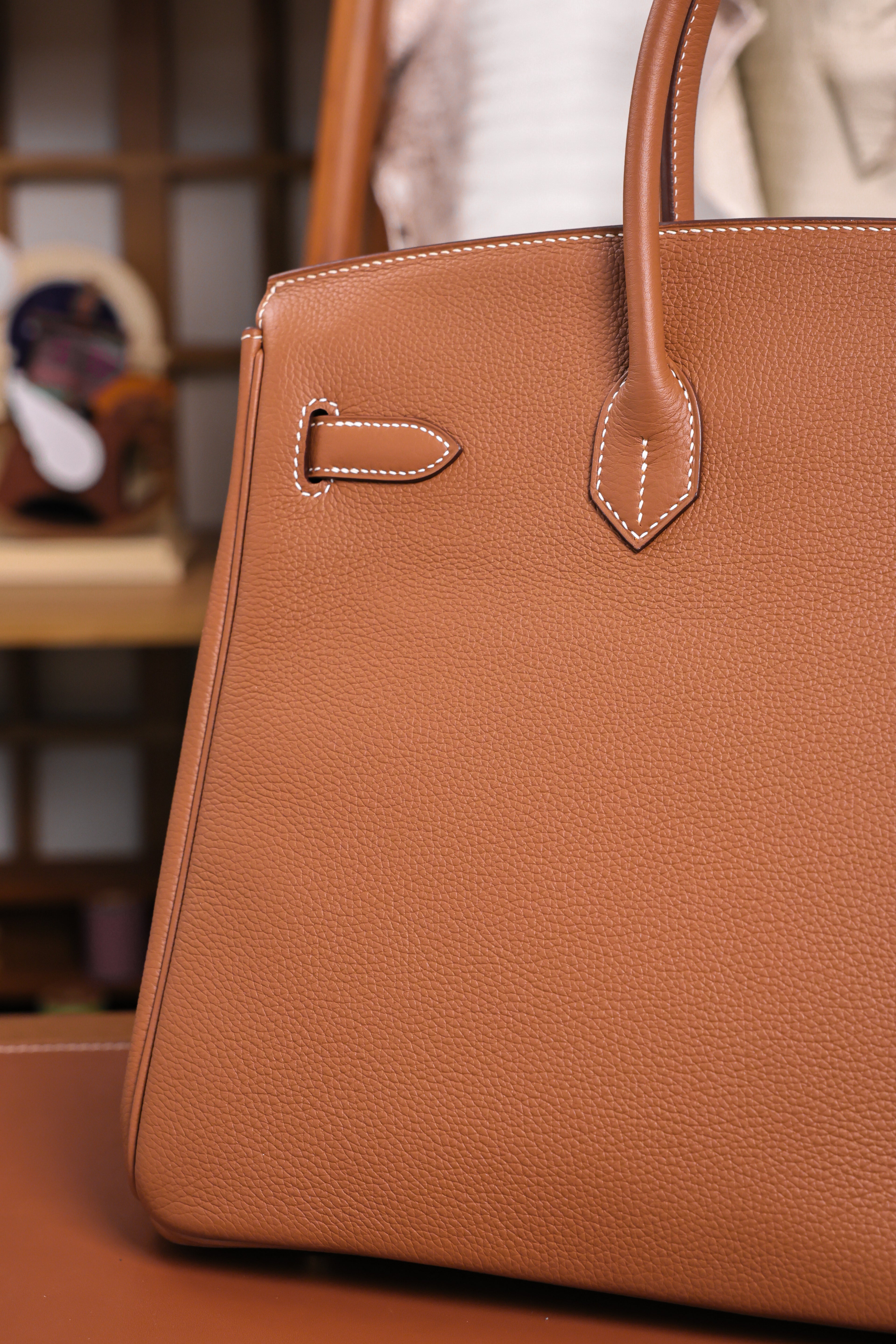 Birkin- All Handmade Golden / Sliver Golden brown  togo leather