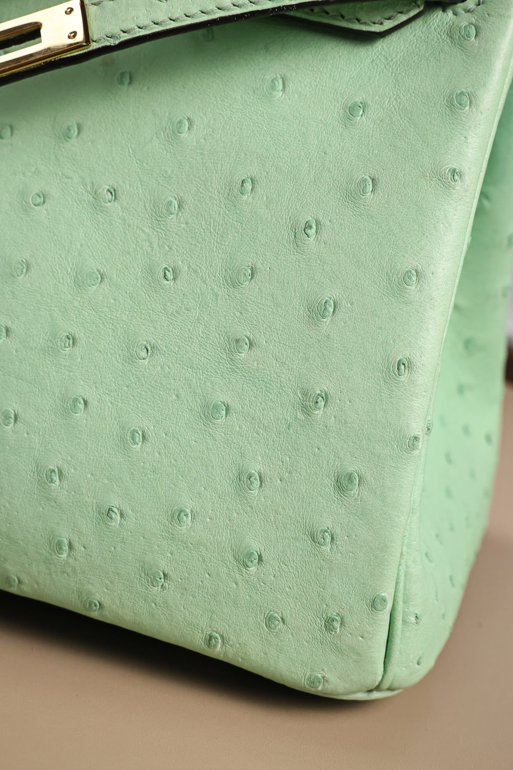 Birkin- All Handmade Golden / Sliver  Avocado green Ostrich leather