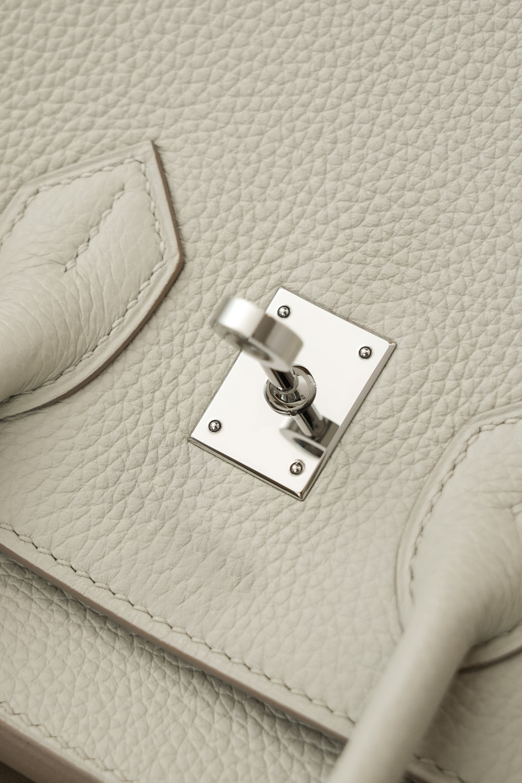 Birkin- All Handmade Golden / Sliver Craie  swift leather