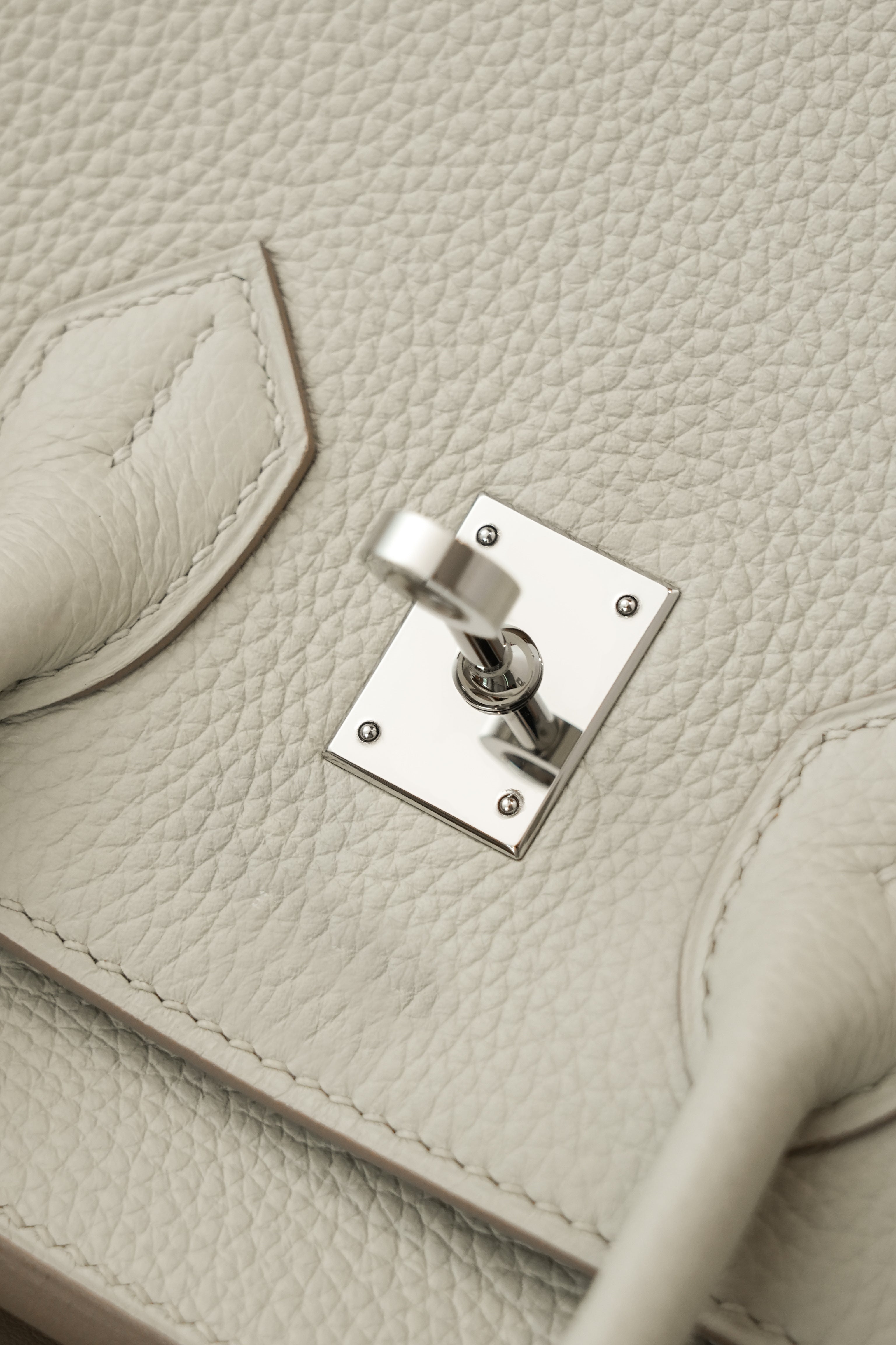 Birkin- All Handmade Golden / Sliver Craie  swift leather