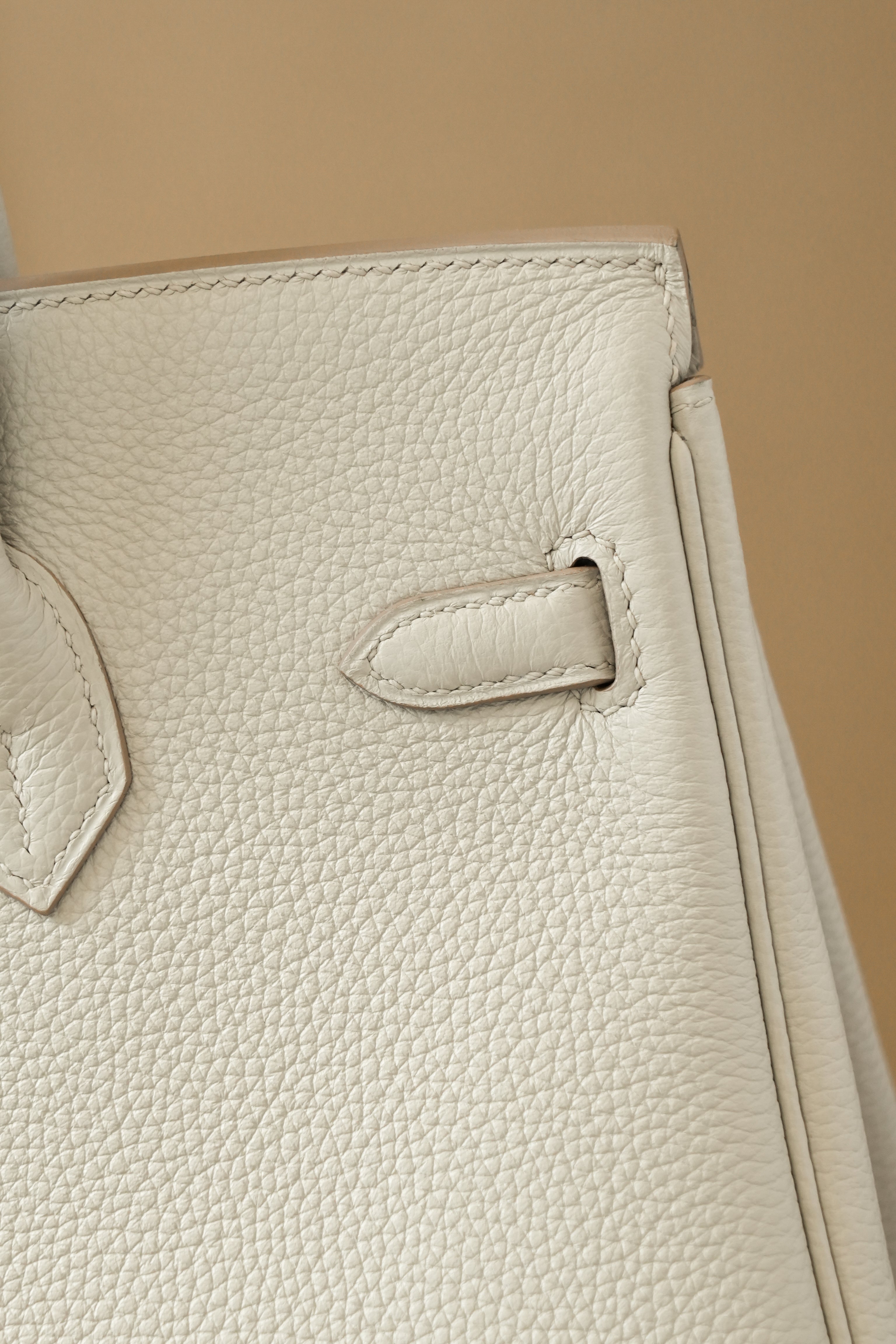 Birkin- All Handmade Golden / Sliver Craie  swift leather