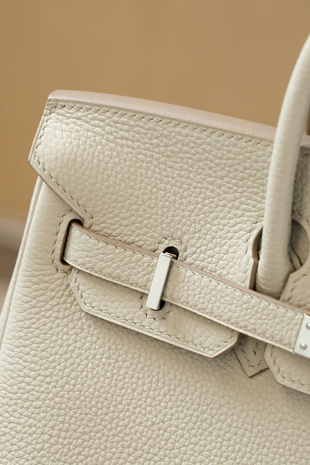 Birkin- All Handmade Golden / Sliver Craie  swift leather