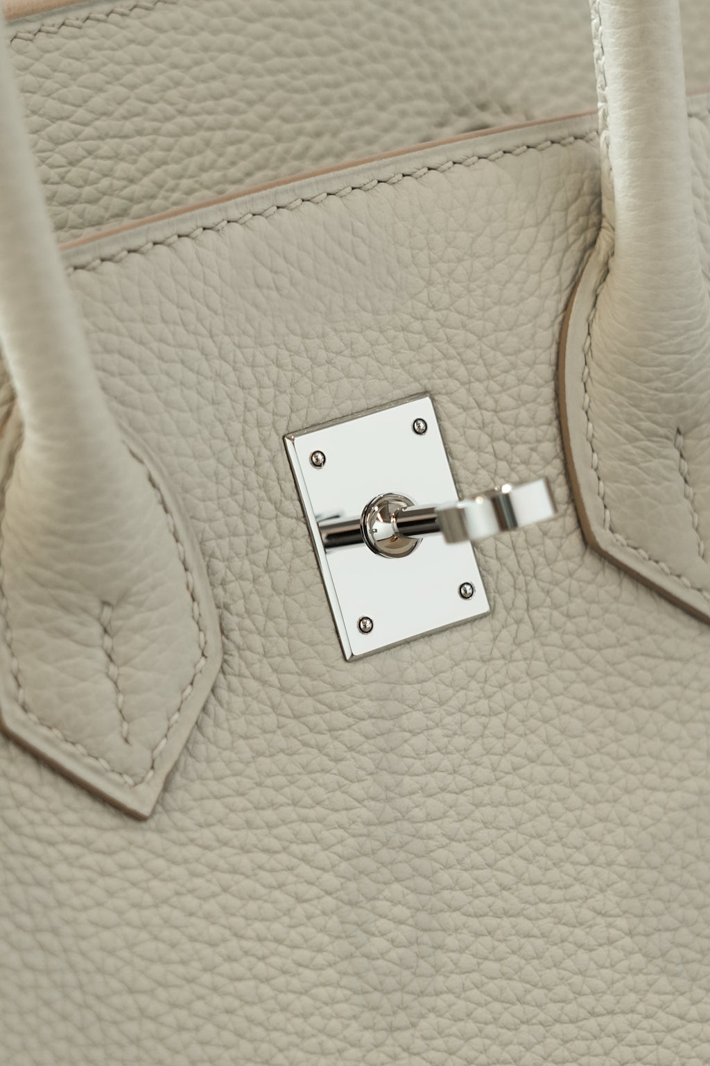 Birkin- All Handmade Golden / Sliver Craie  swift leather