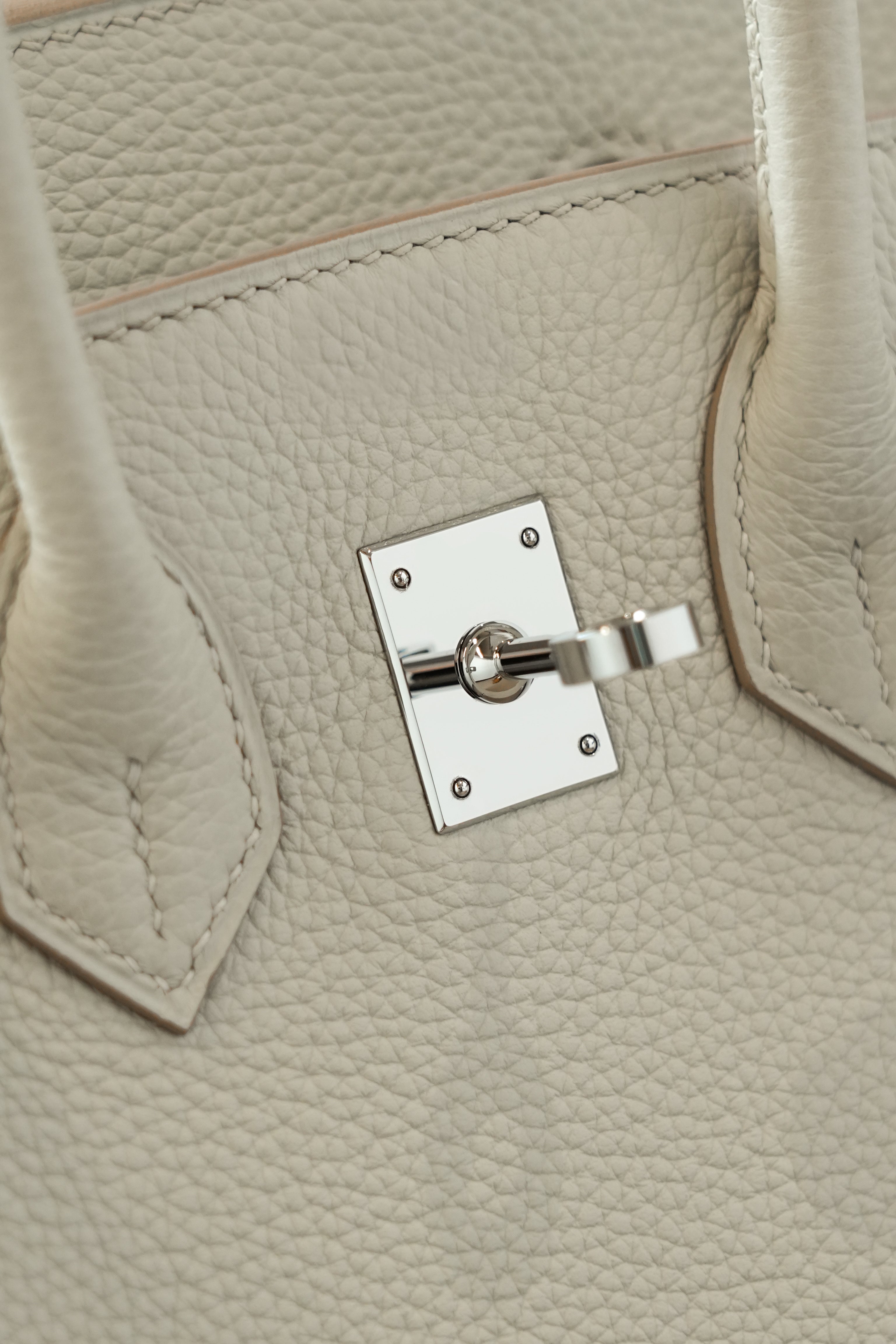 Birkin- All Handmade Golden / Sliver Craie  swift leather