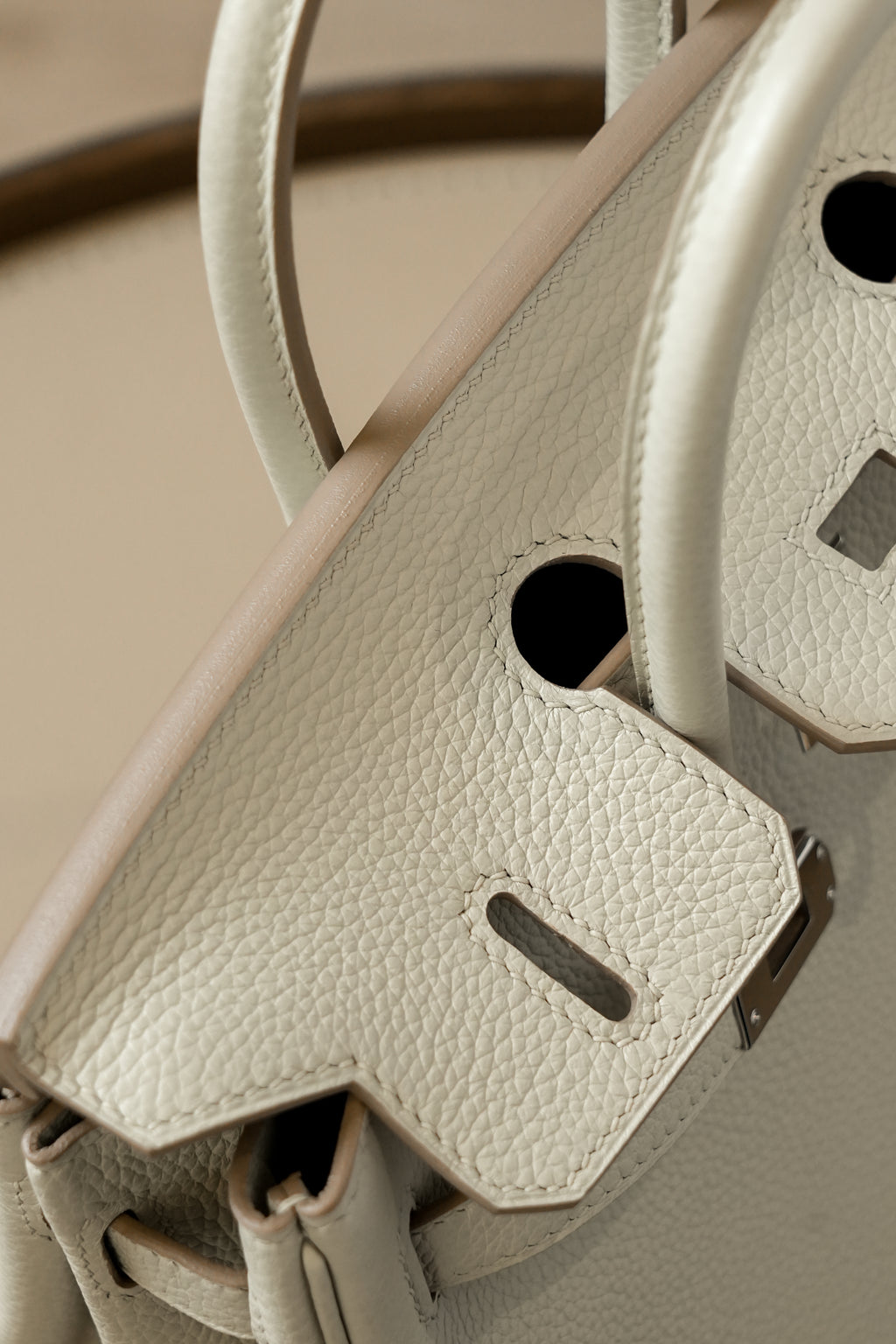 Birkin- All Handmade Golden / Sliver Craie  swift leather