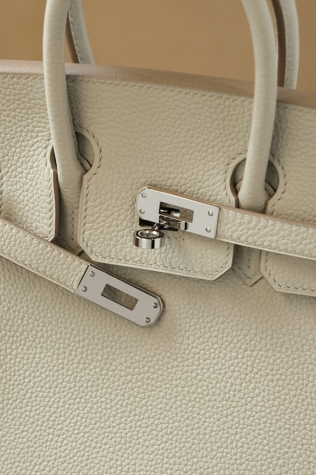 Birkin- All Handmade Golden / Sliver Craie  swift leather