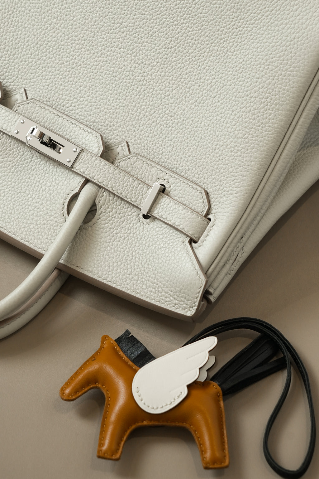 Birkin- All Handmade Golden / Sliver Craie  swift leather