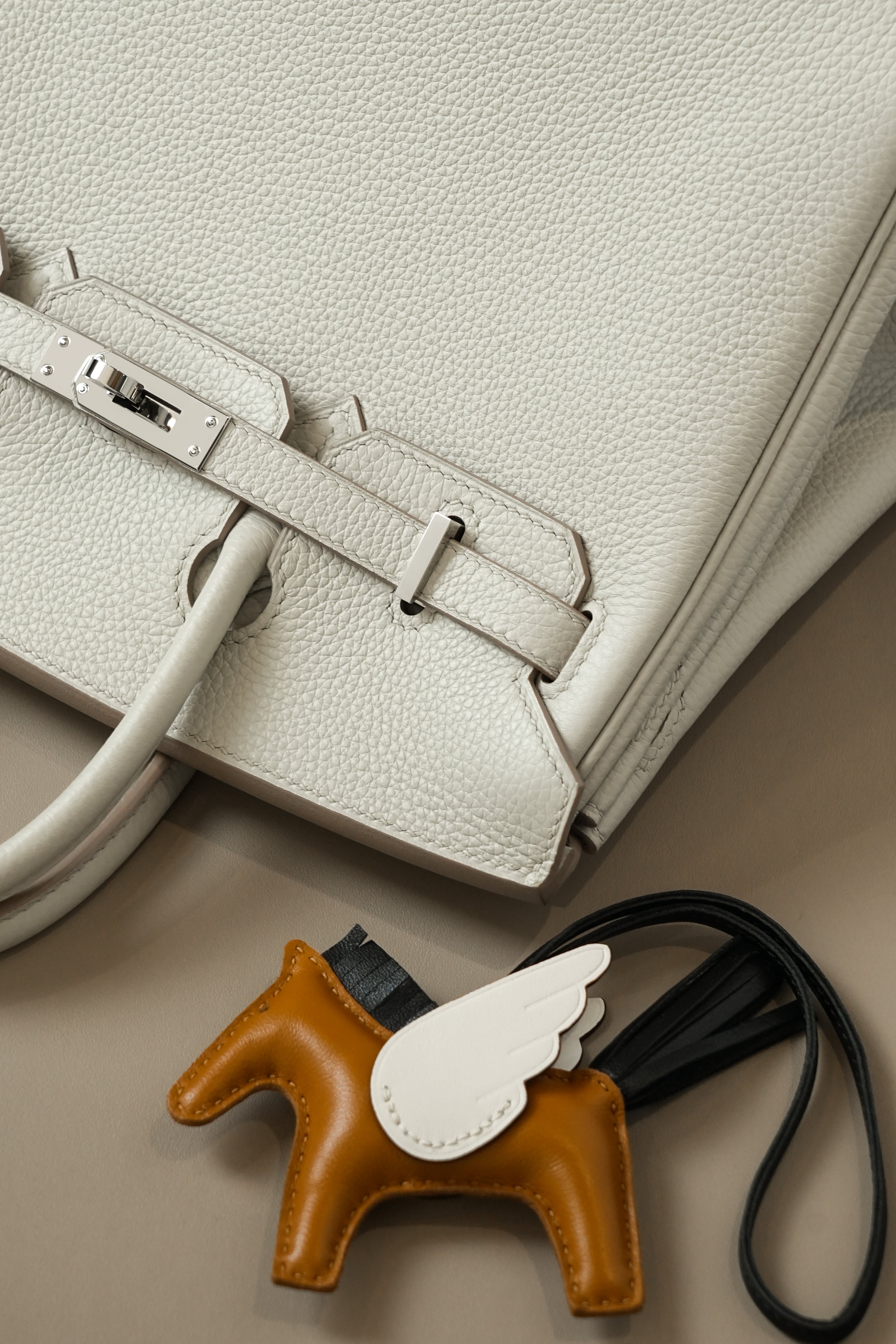 Birkin- All Handmade Golden / Sliver Craie  swift leather