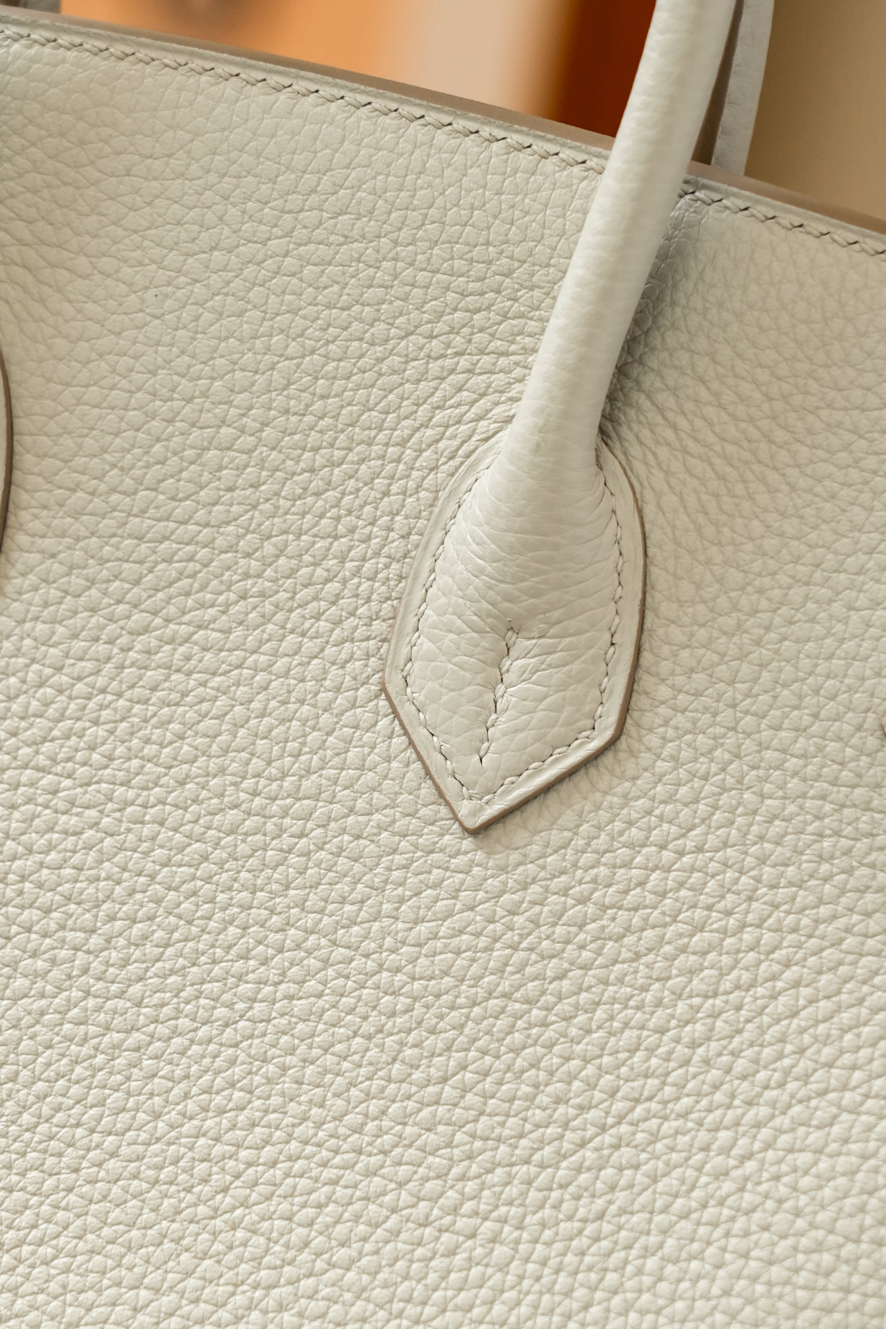 Birkin- All Handmade Golden / Sliver Craie  swift leather