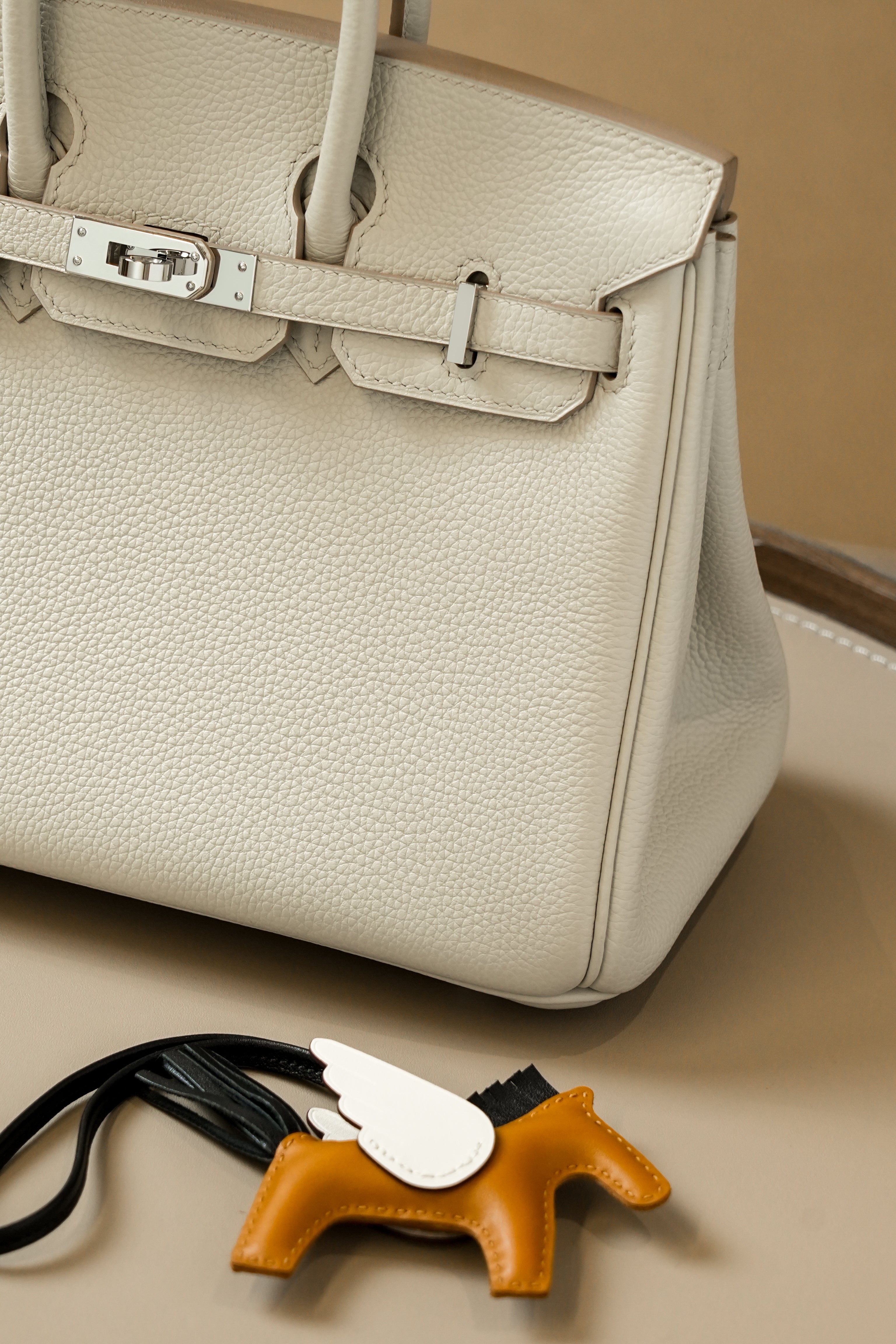 Birkin- All Handmade Golden / Sliver Craie  swift leather