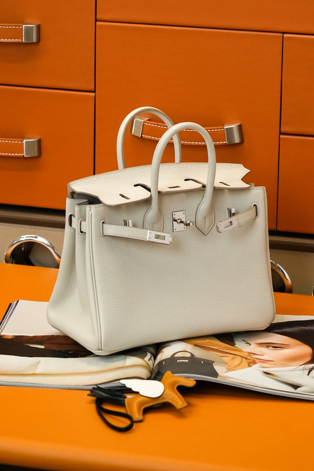 Birkin- All Handmade Golden / Sliver Craie  swift leather