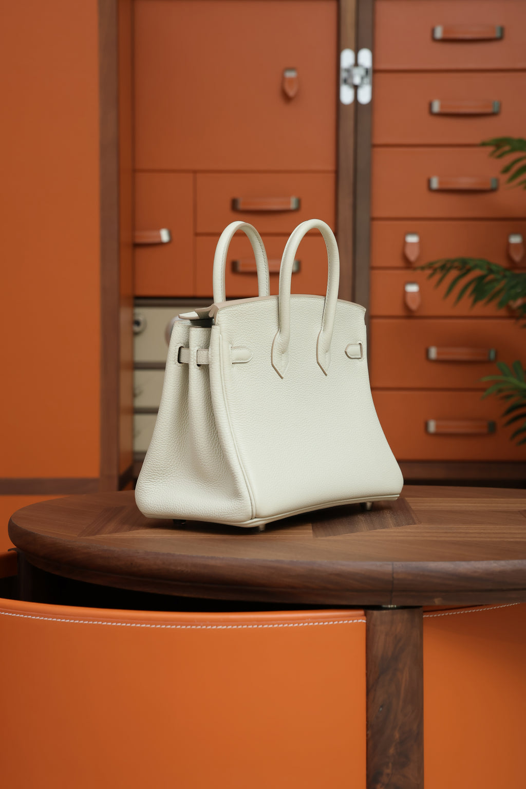 Birkin- All Handmade Golden / Sliver Craie  swift leather