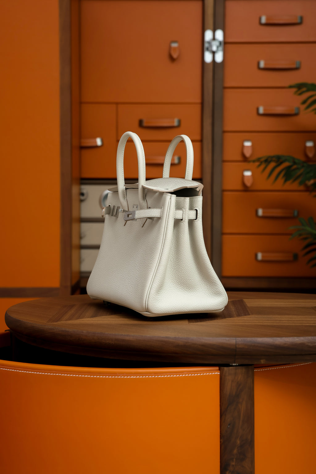 Birkin- All Handmade Golden / Sliver Craie  swift leather