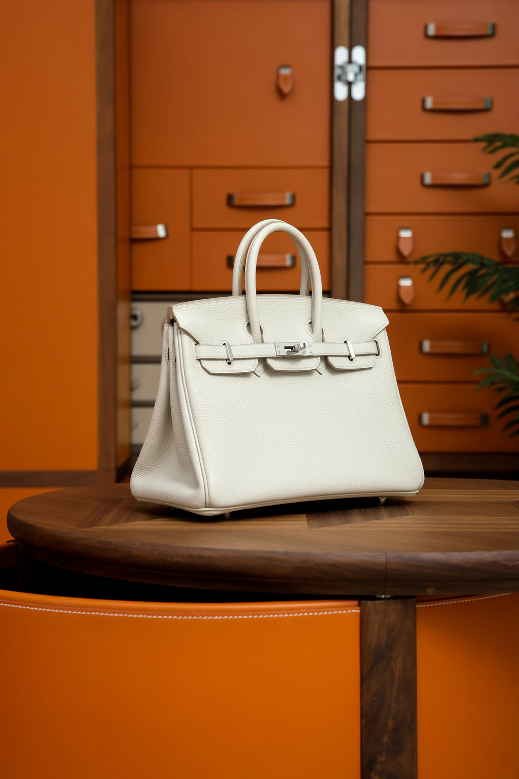 Birkin- All Handmade Golden / Sliver Craie  swift leather