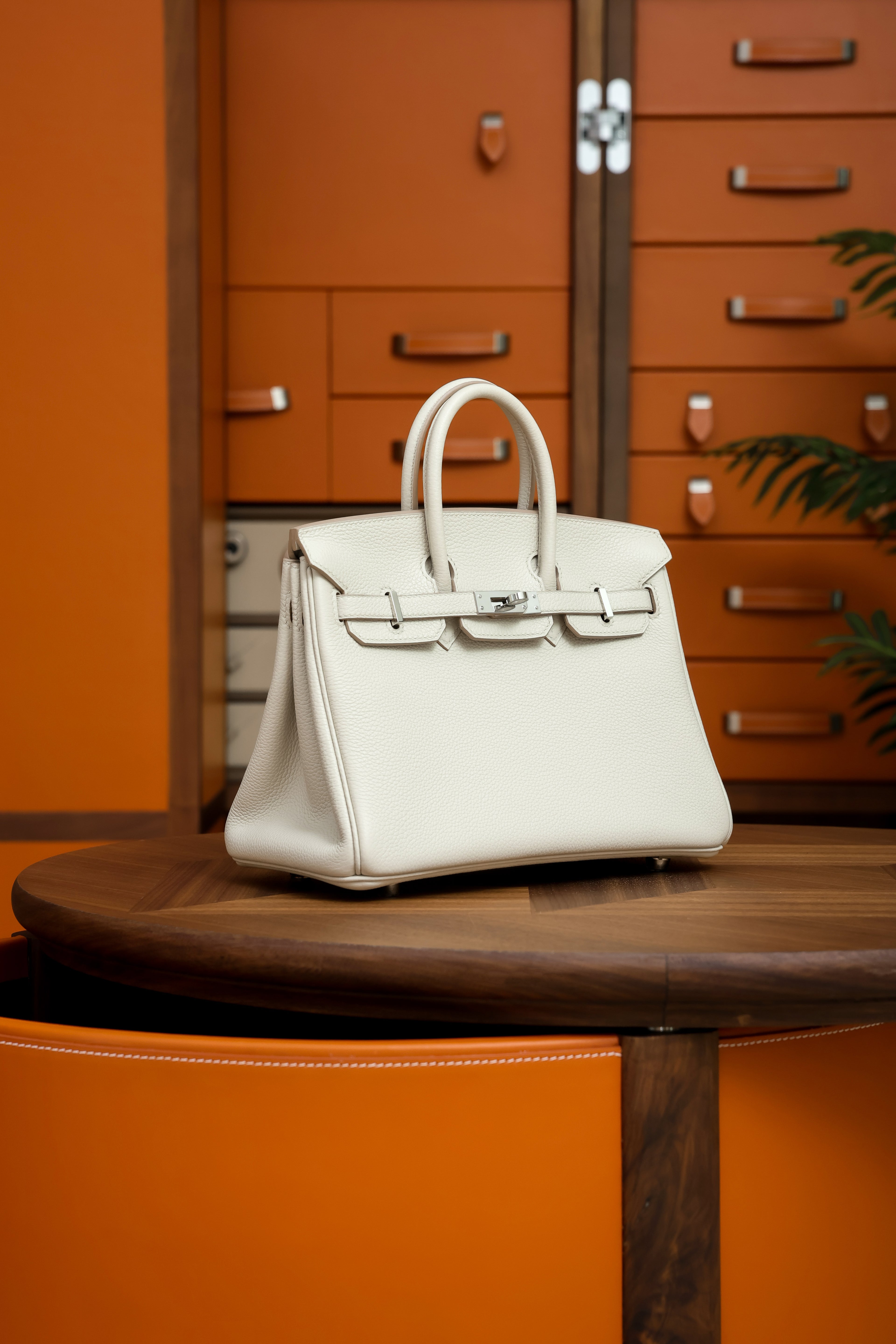 Birkin- All Handmade Golden / Sliver Craie  swift leather