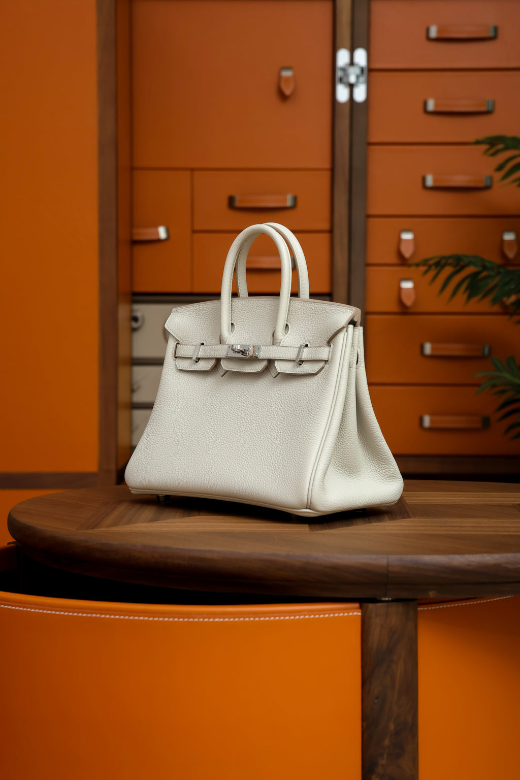 Birkin- All Handmade Golden / Sliver Craie  swift leather