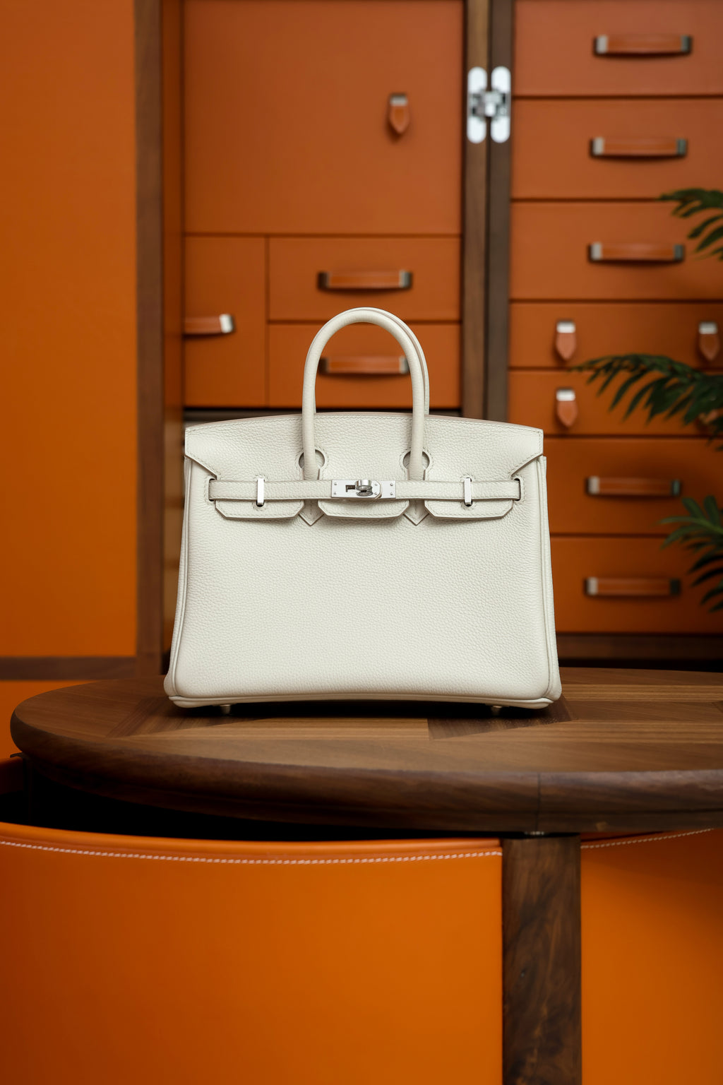 Birkin- All Handmade Golden / Sliver Craie  swift leather