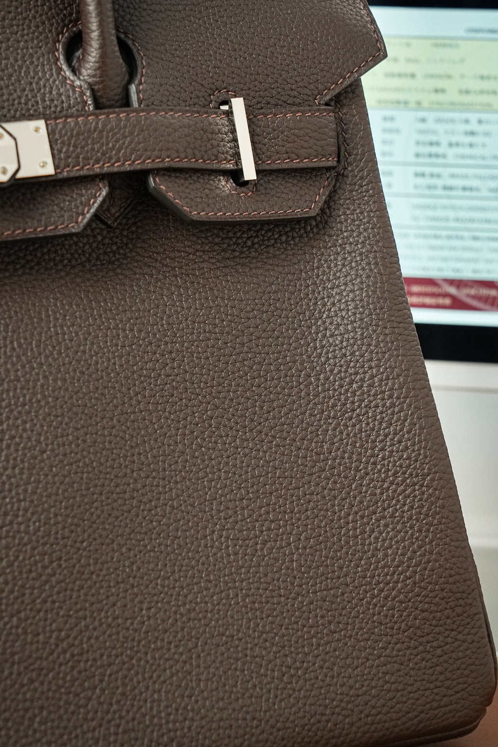 Birkin- All Handmade Golden / Sliver Chocolate Togo leather