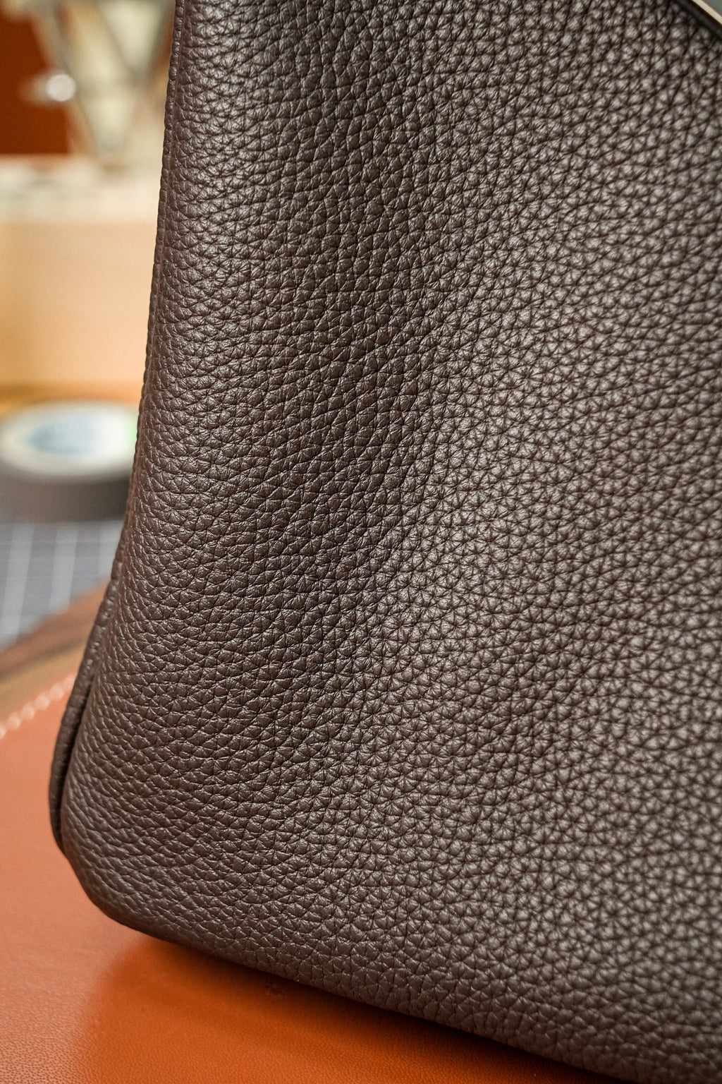 Birkin- All Handmade Golden / Sliver Chocolate Togo leather