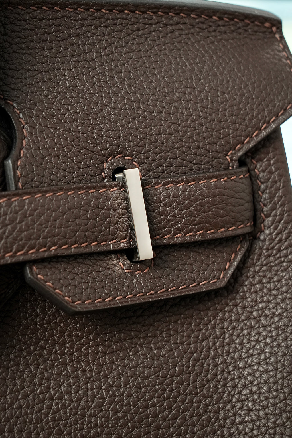 Birkin- All Handmade Golden / Sliver Chocolate Togo leather