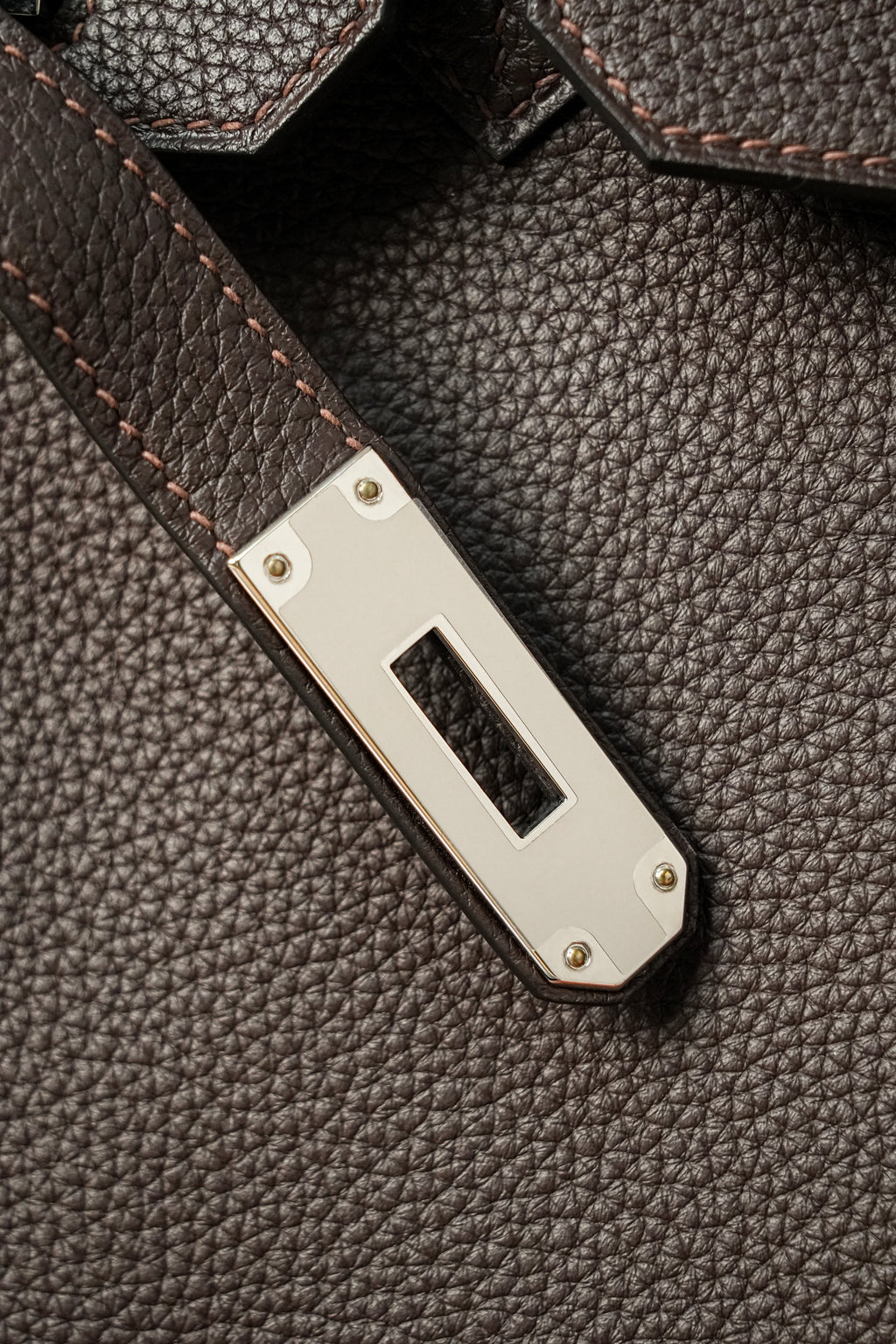 Birkin- All Handmade Golden / Sliver Chocolate Togo leather