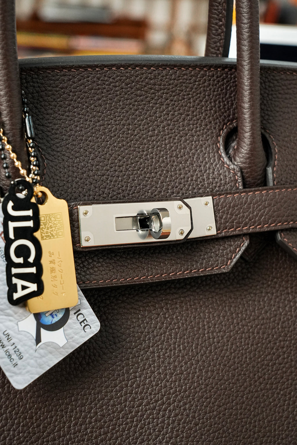 Birkin- All Handmade Golden / Sliver Chocolate Togo leather