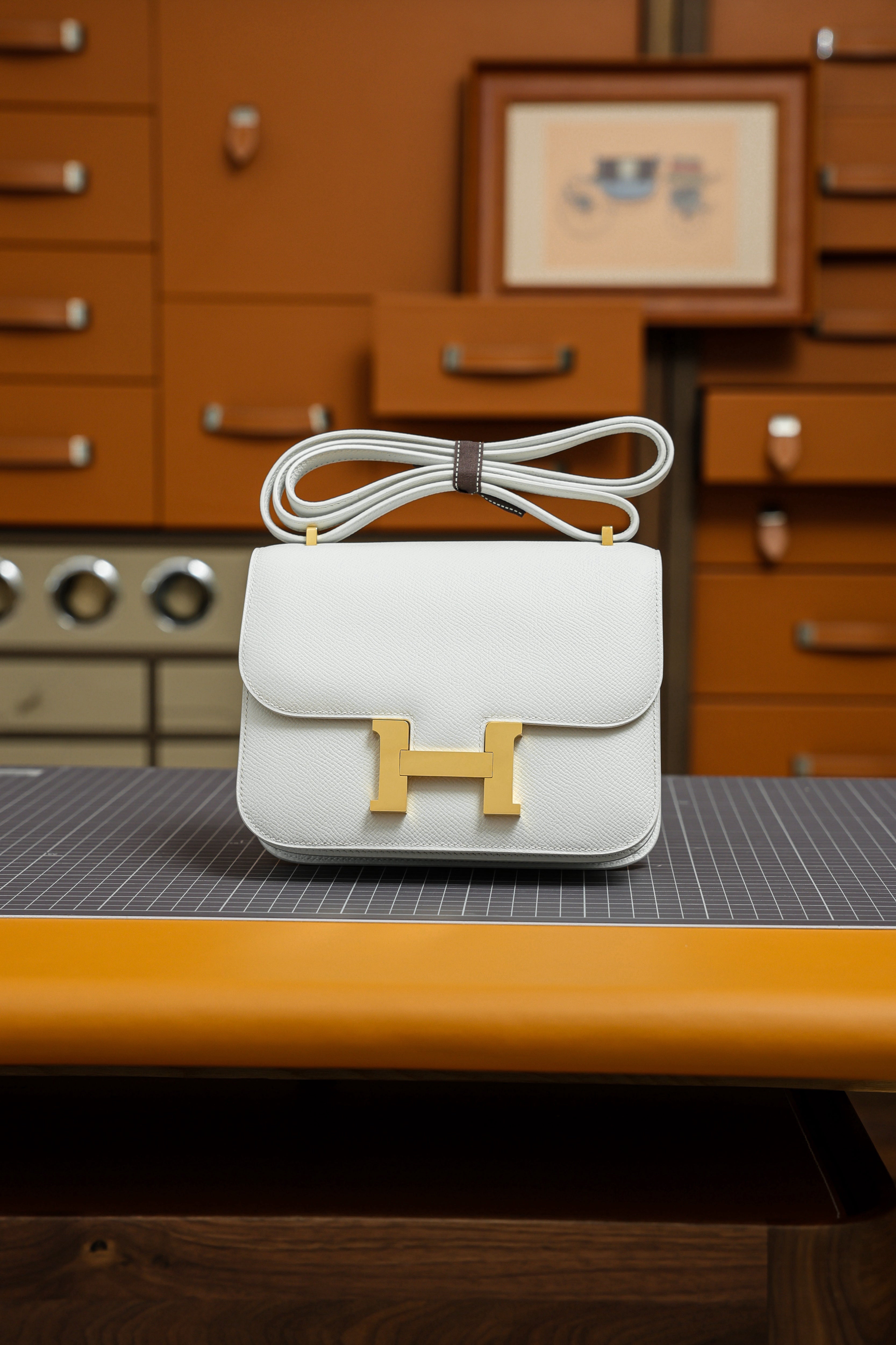 Constance- All Handmade Golden / Sliver Blanc ep leather