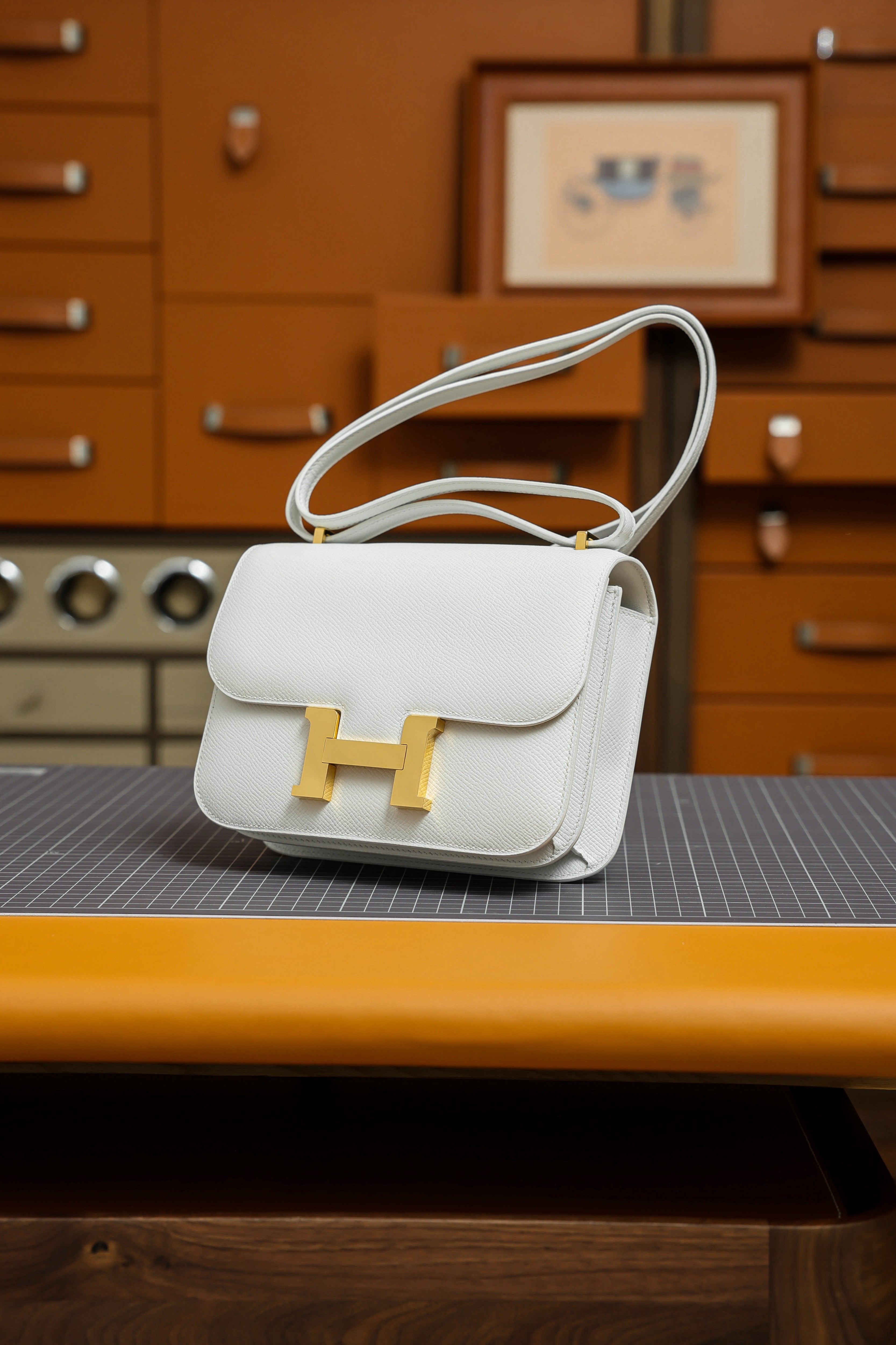 Constance- All Handmade Golden / Sliver Blanc ep leather