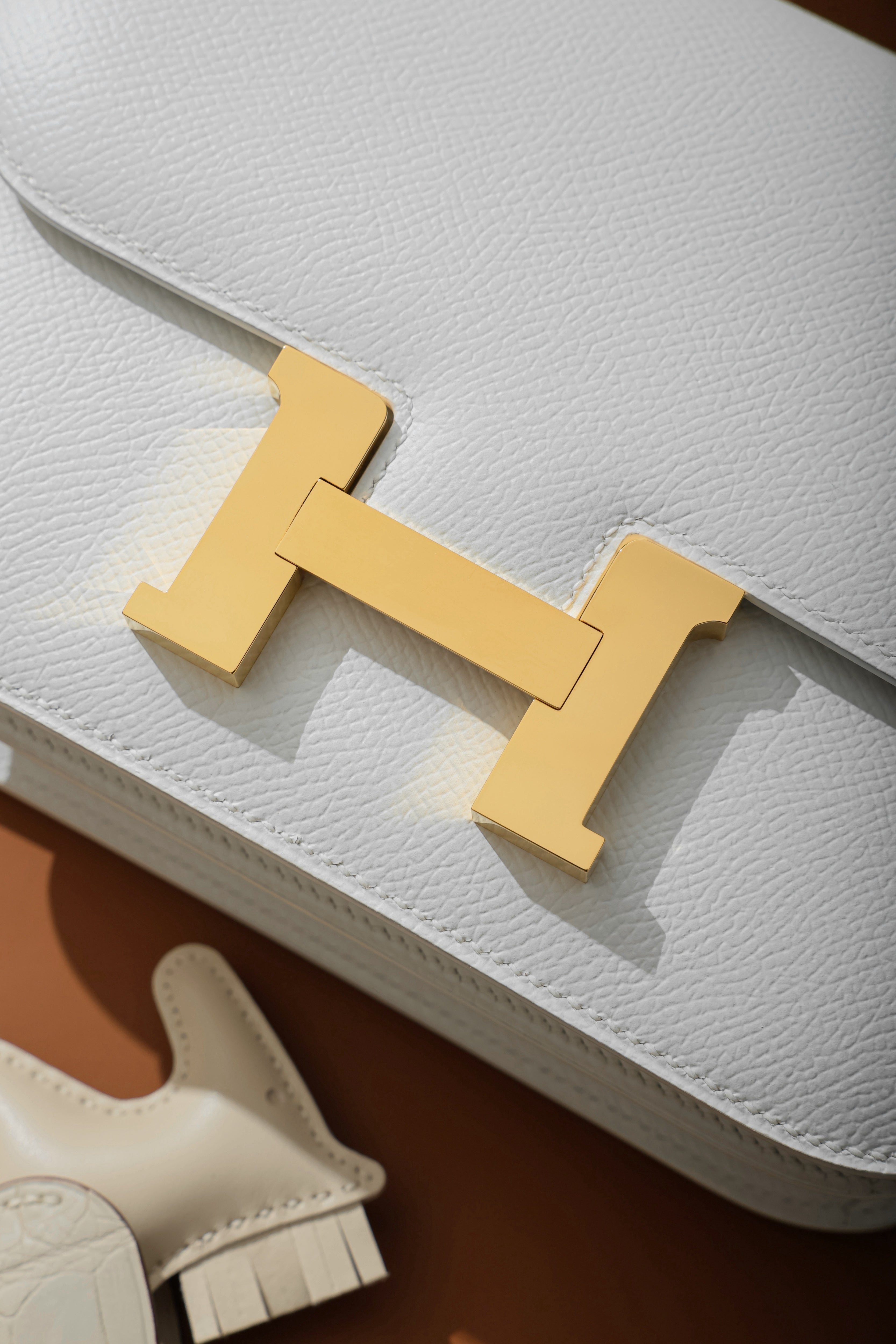 Constance- All Handmade Golden / Sliver Blanc ep leather