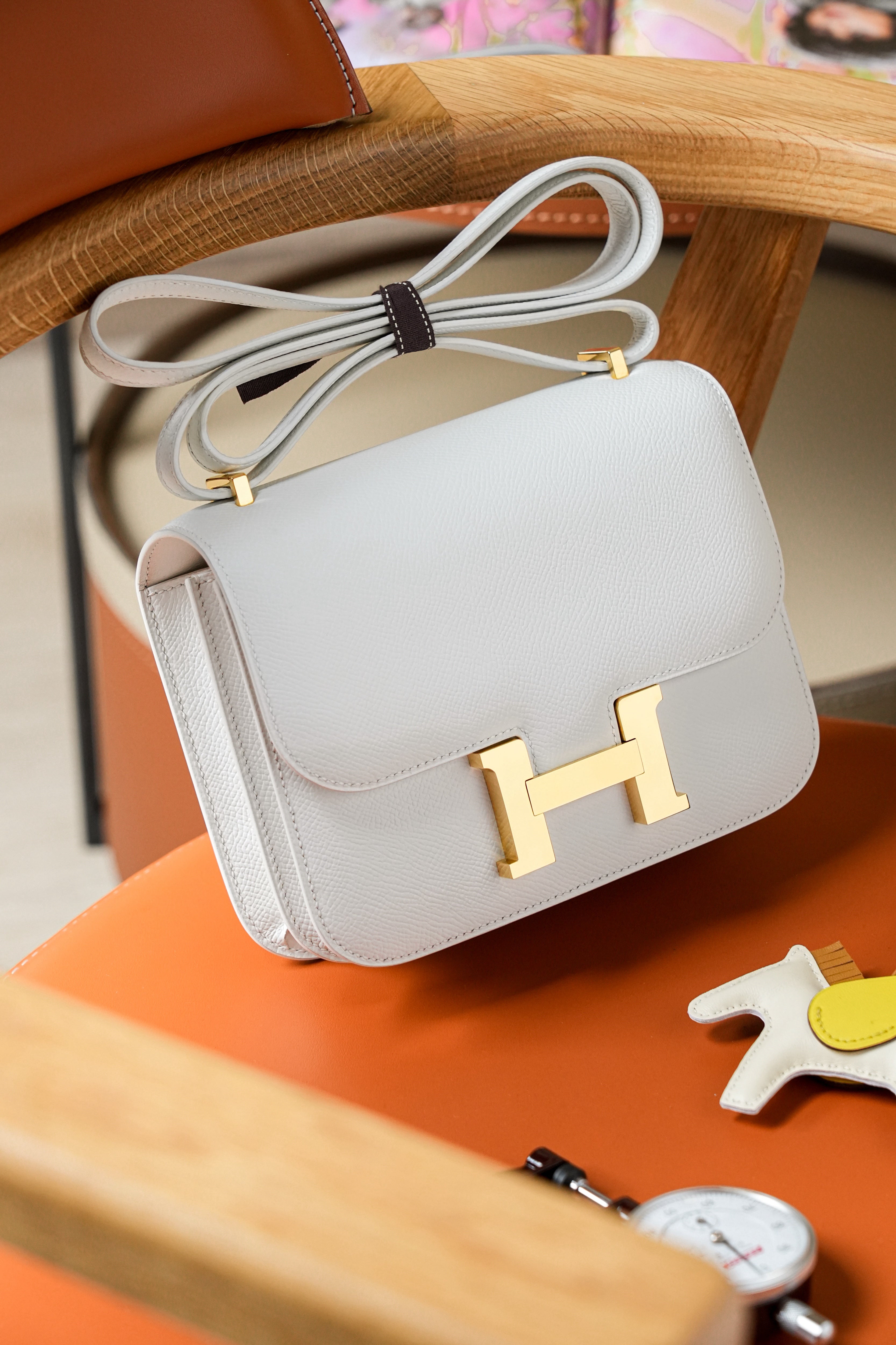 Constance- All Handmade Golden / Sliver Blanc ep leather