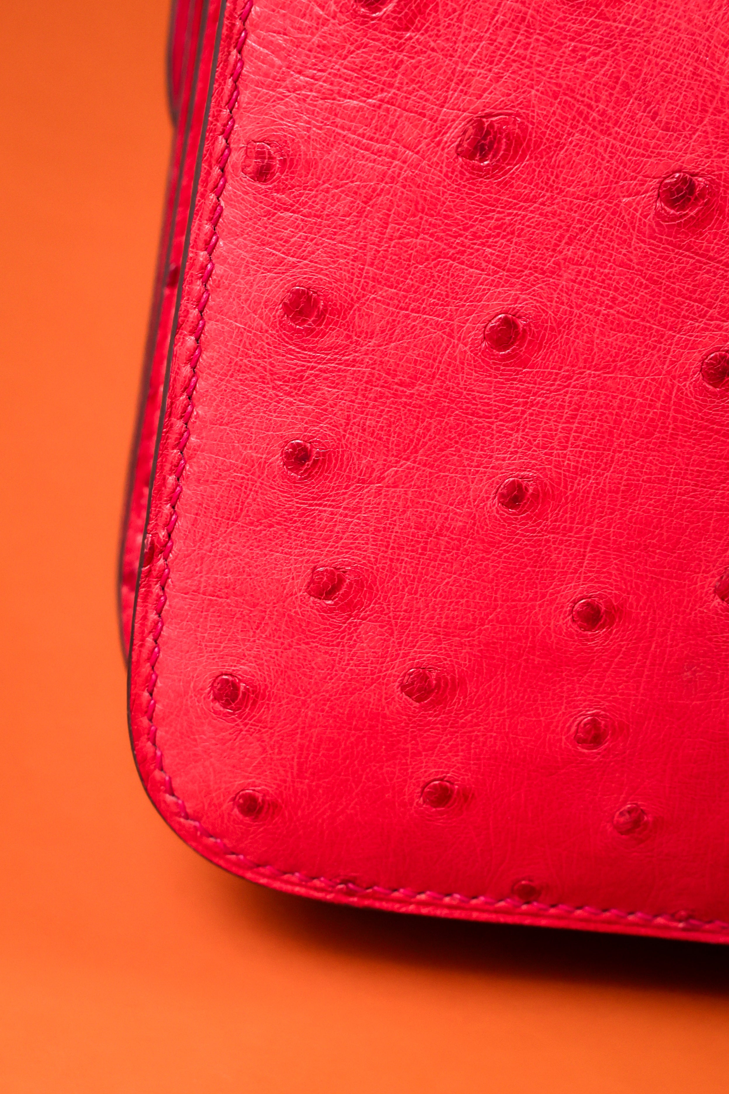 Constance- All Handmade Golden / Sliver Rouge Casaque Ostrich  leather