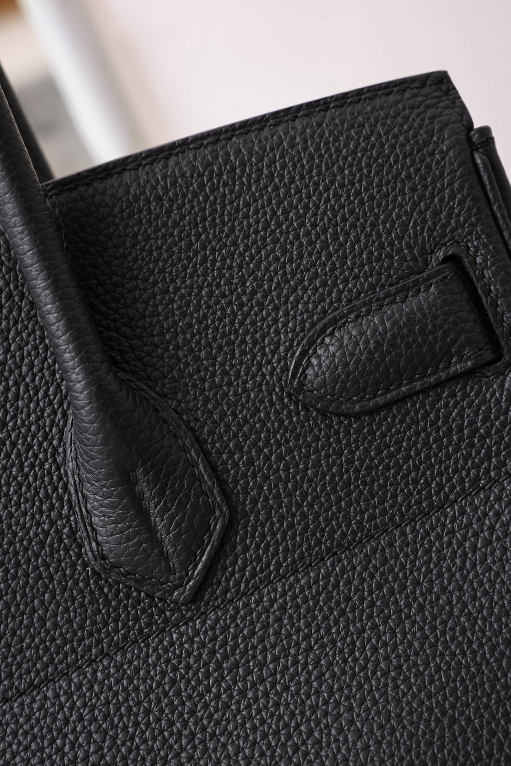 Birkin Shoulder- All Handmade Golden / Sliver Noir togo leather