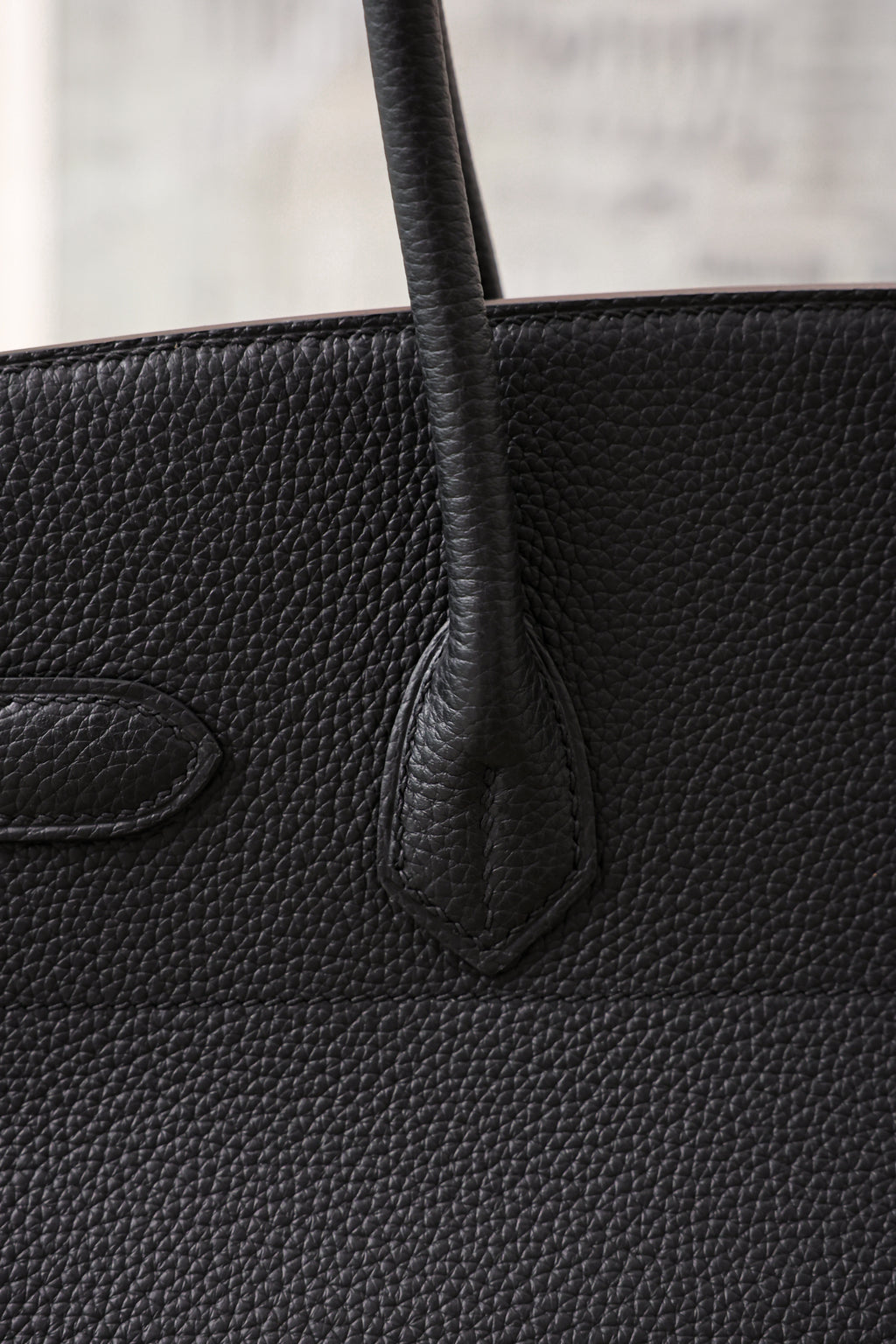 Birkin Shoulder- All Handmade Golden / Sliver Noir togo leather