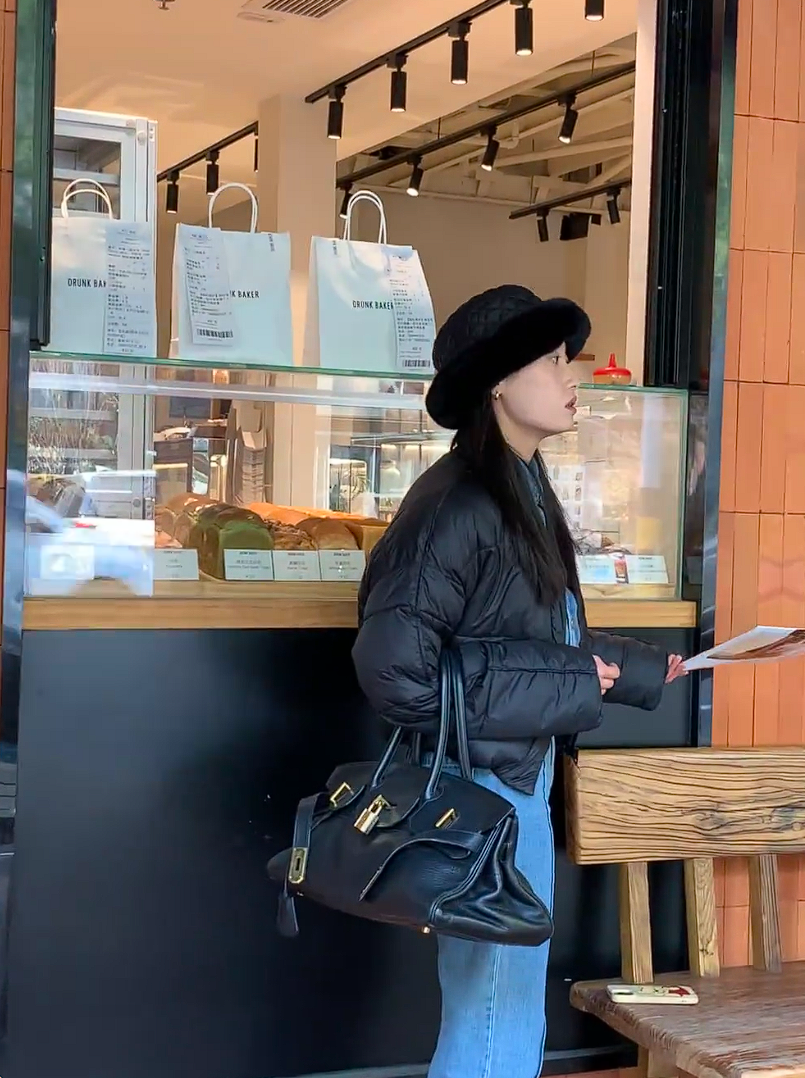 Birkin Shoulder- All Handmade Golden / Sliver Noir togo leather